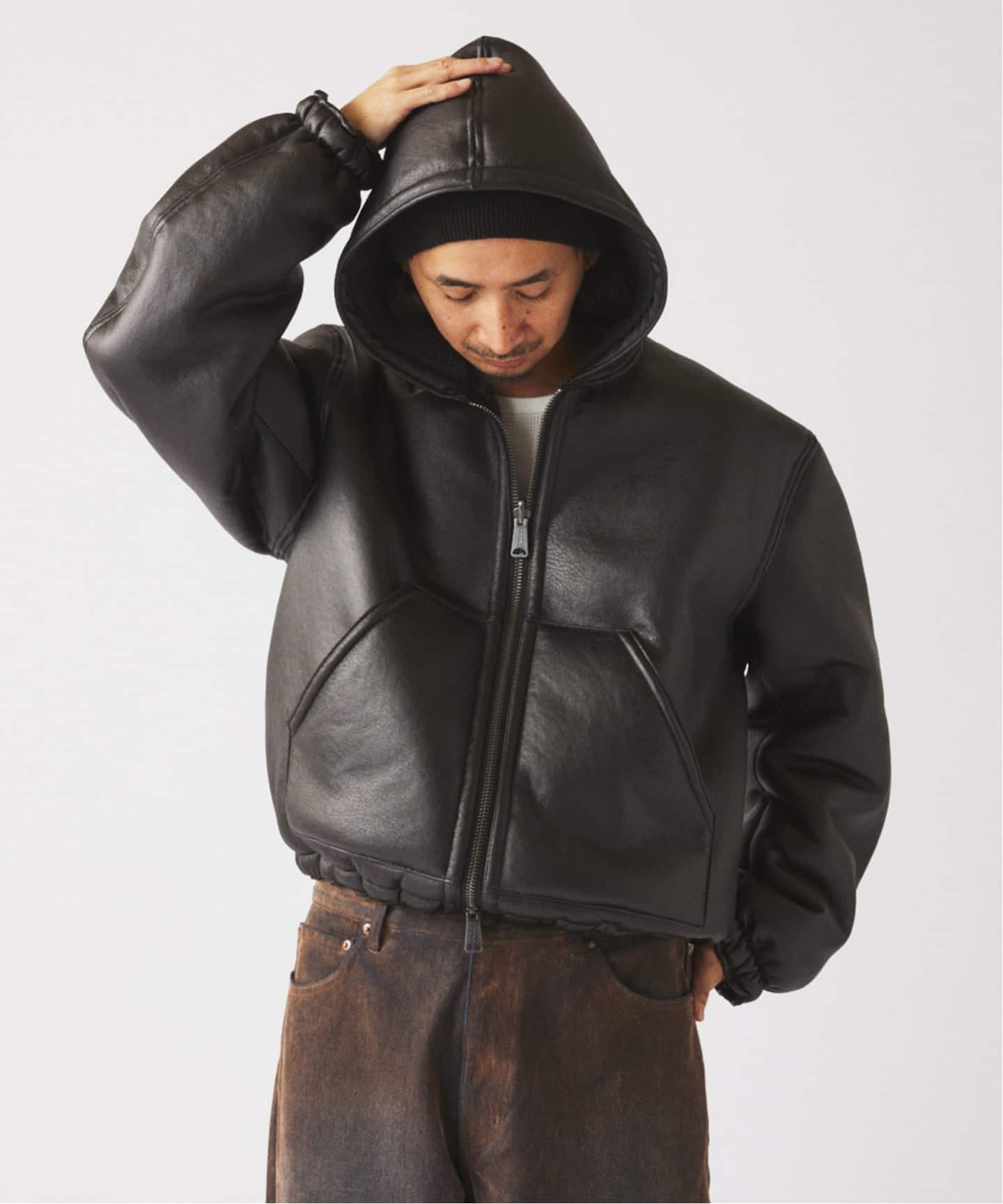 フェイクムートン リバーシブル フーディ ブルゾン（その他ブルゾン