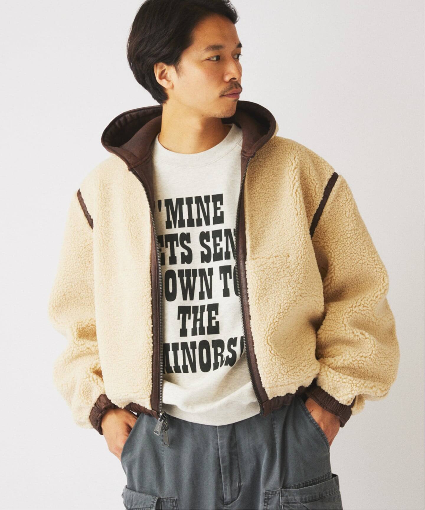 フェイクムートン リバーシブル フーディ ブルゾン（その他ブルゾン