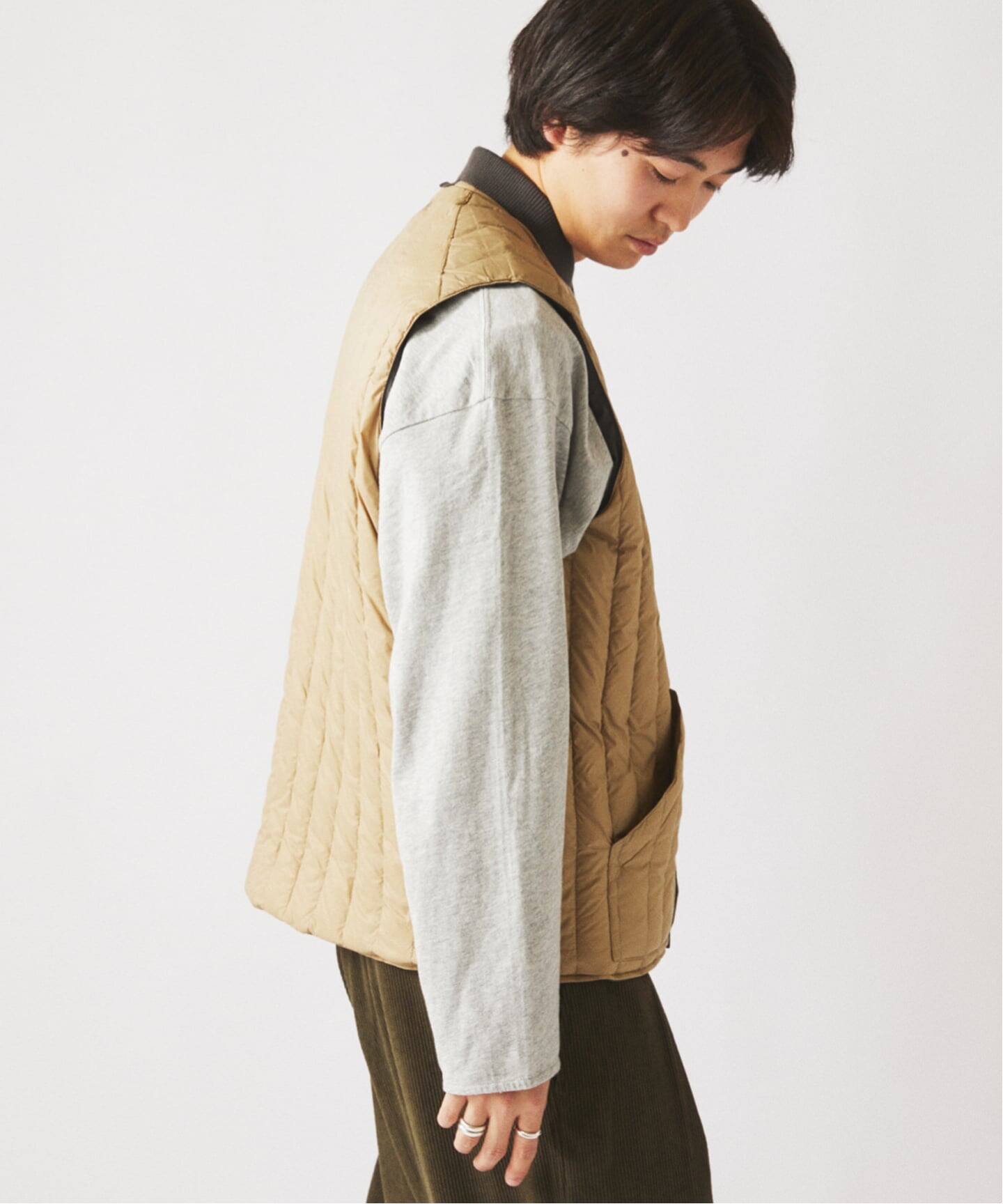 TAION / タイオン 別注 ヴァーチカルキルト リバーシブル ダウンベスト