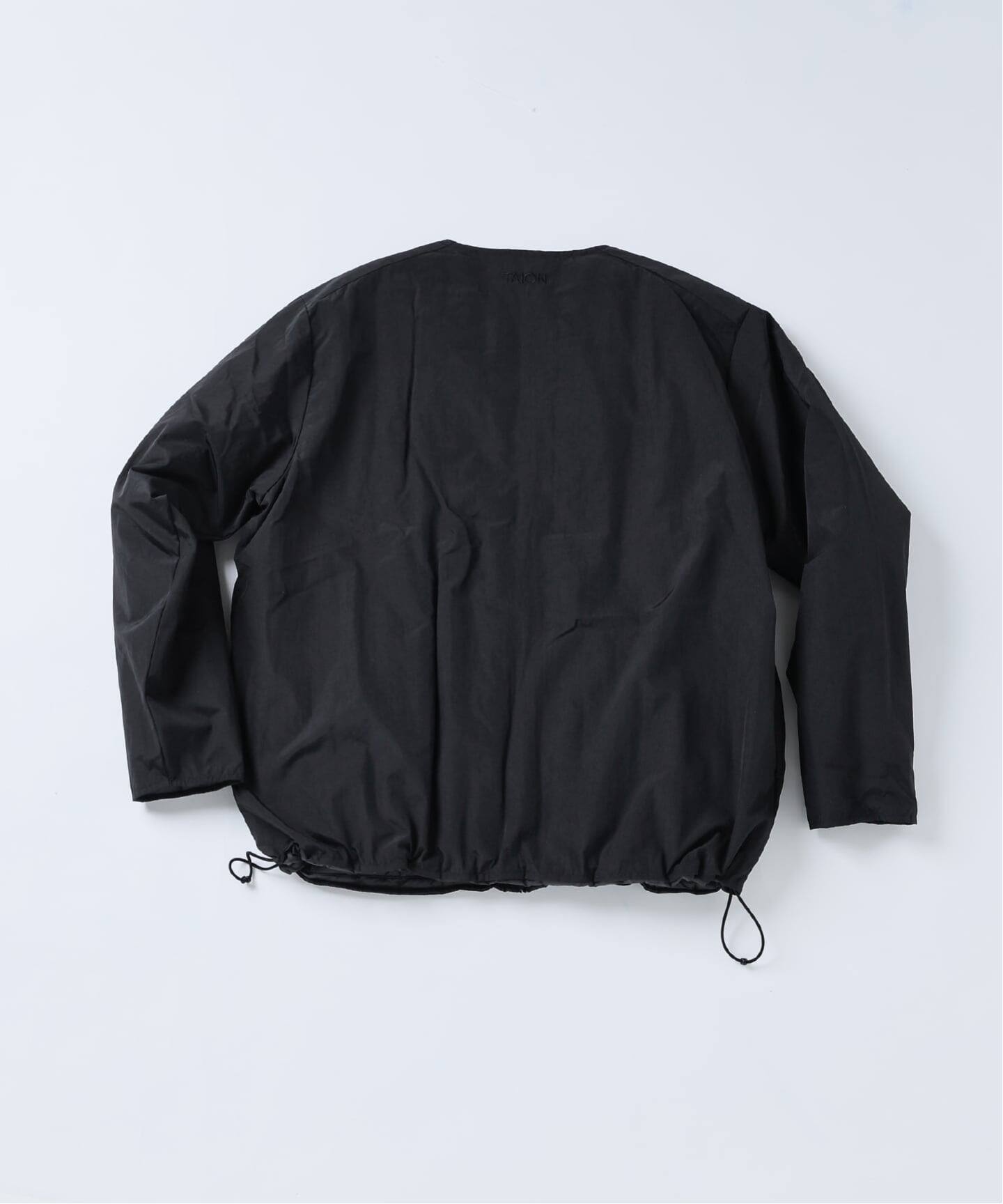 TAION 別注 ヴァーチカルキルト リバーシブル ダウンカーディガン　ブラック TAION / タイオン 別注 ヴァーチカルキルト リバーシブル ダウン