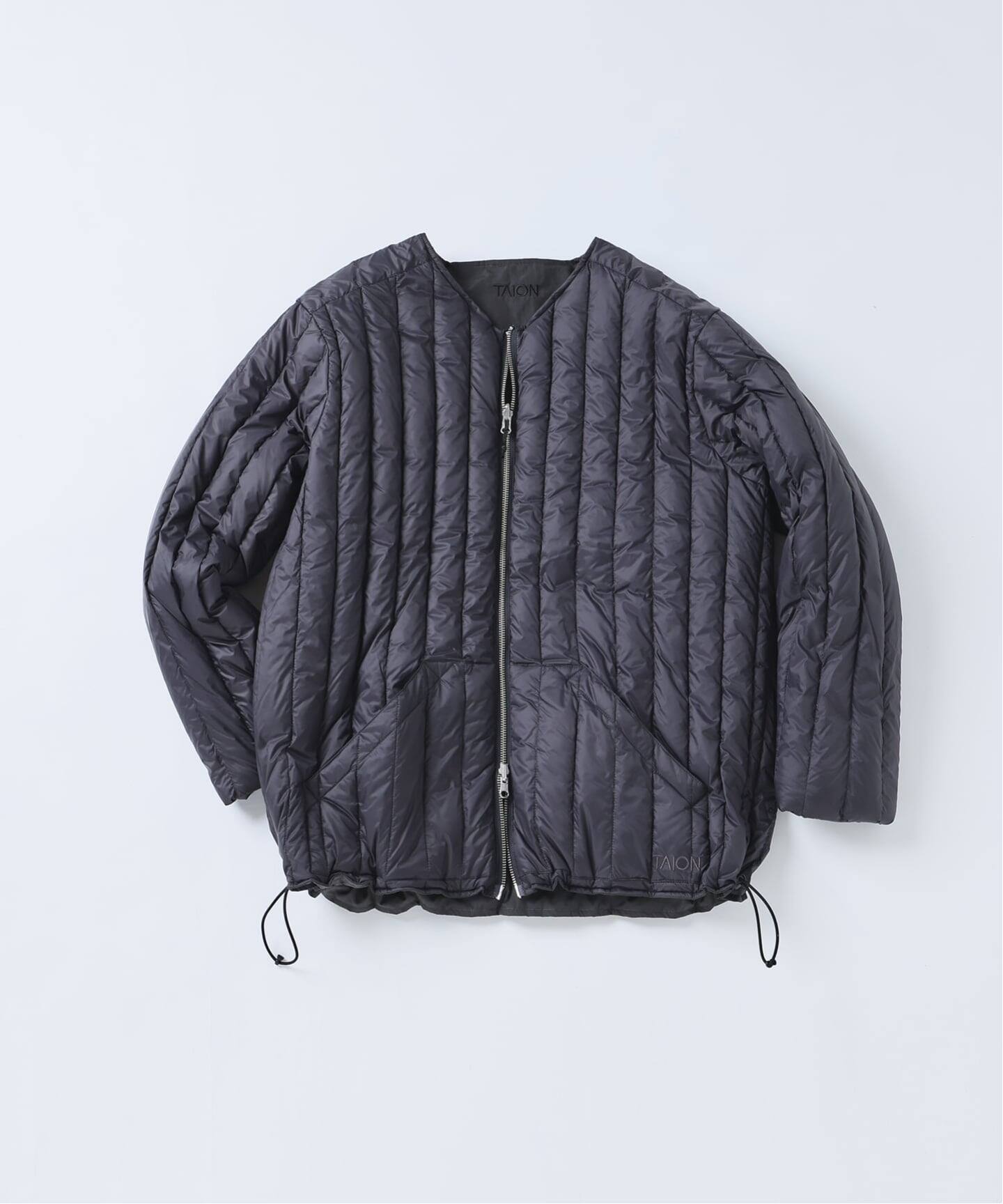 TAION / タイオン 別注 ヴァーチカルキルト リバーシブル ダウン