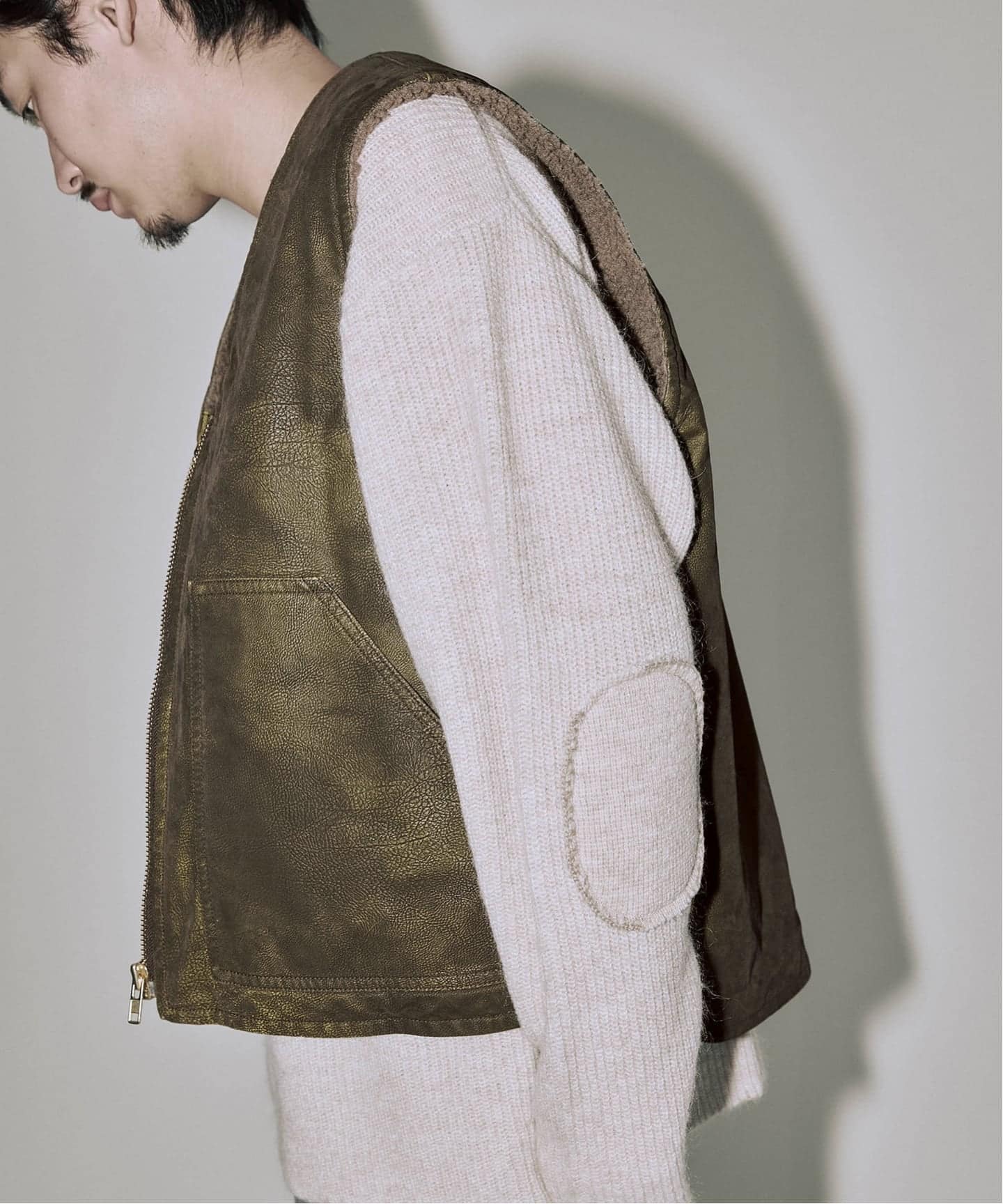 J.S.Homestead / フロック レザー ジップ ベスト（その他ブルゾン