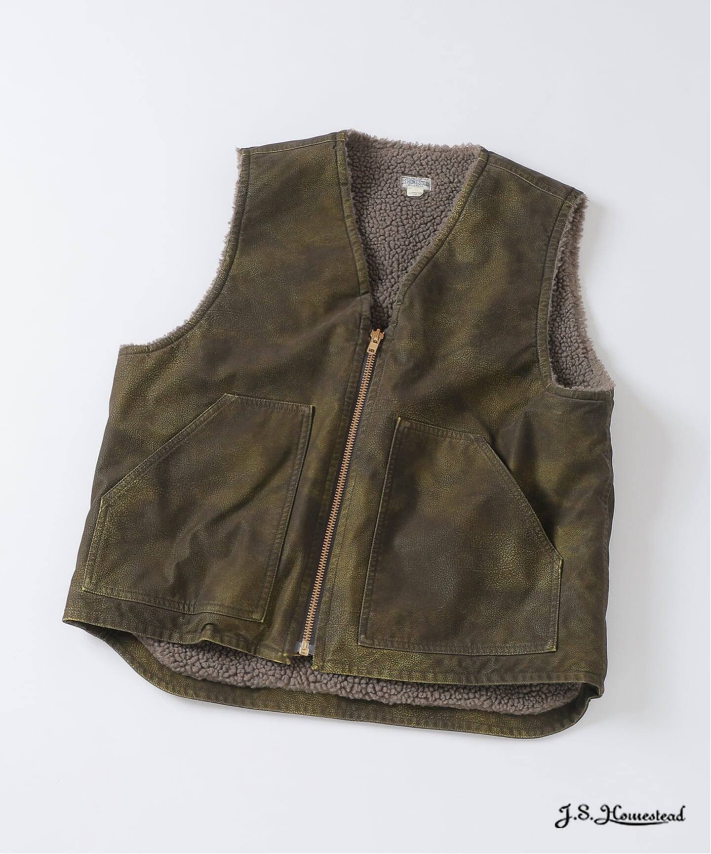 J.S.Homestead / フロック レザー ジップ ベスト（その他ブルゾン