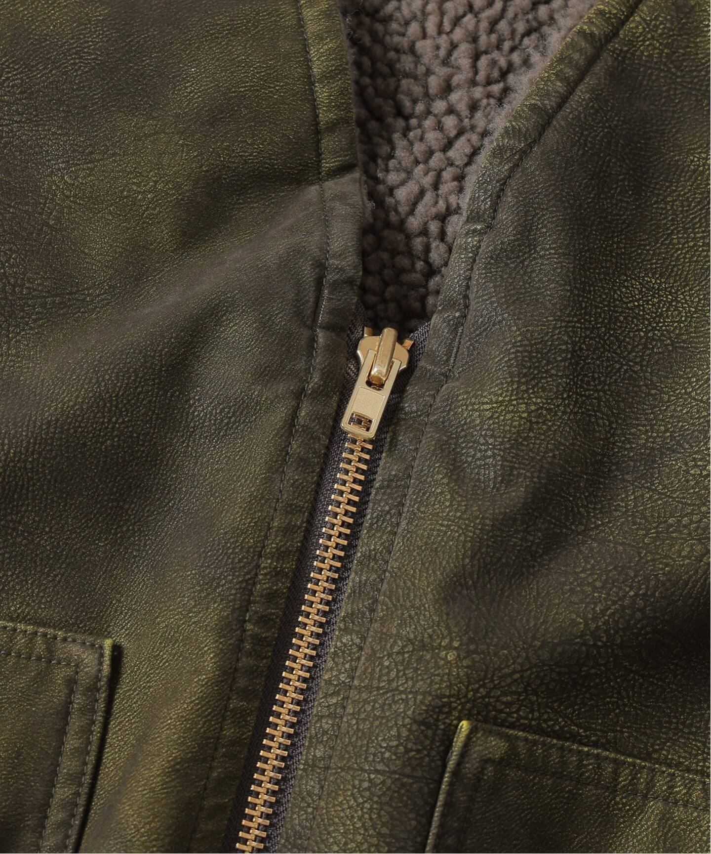 J.S.Homestead / フロック レザー ジップ ベスト（その他ブルゾン