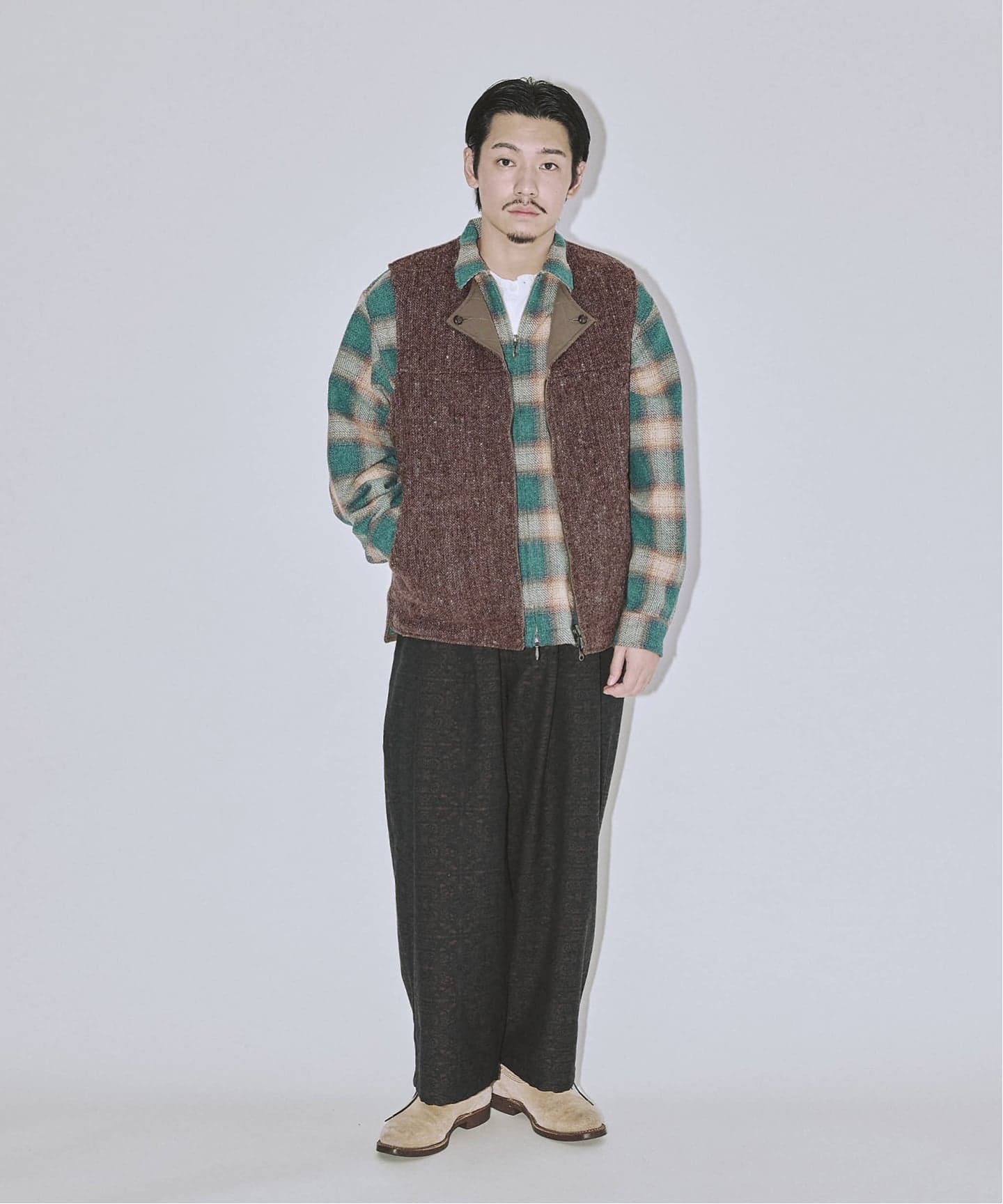 J.S.Homestead / ツイード キルト リバーシブル ベスト（ベスト