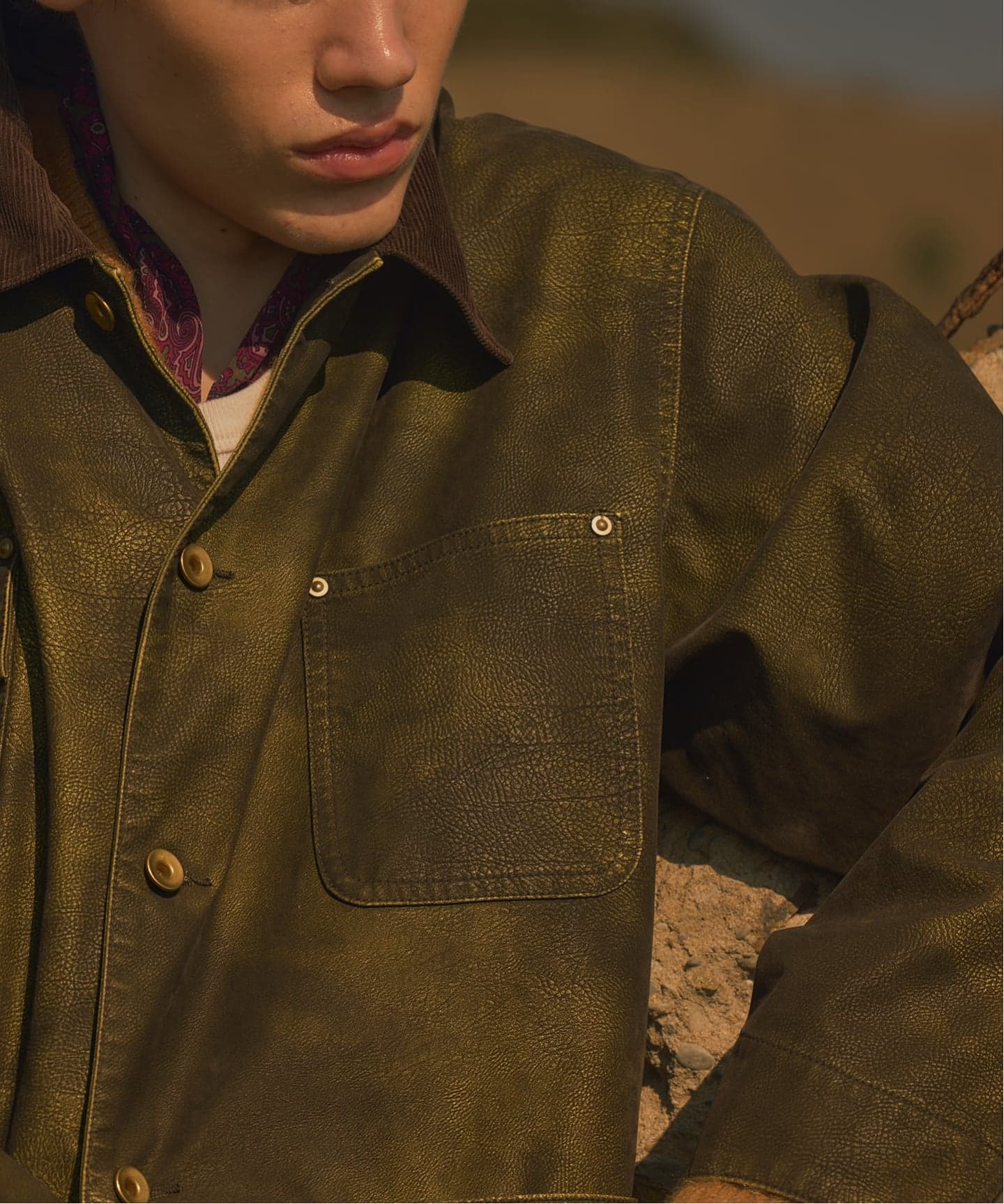 J.S.Homestead / フロック レザー カバーオール（その他ブルゾン