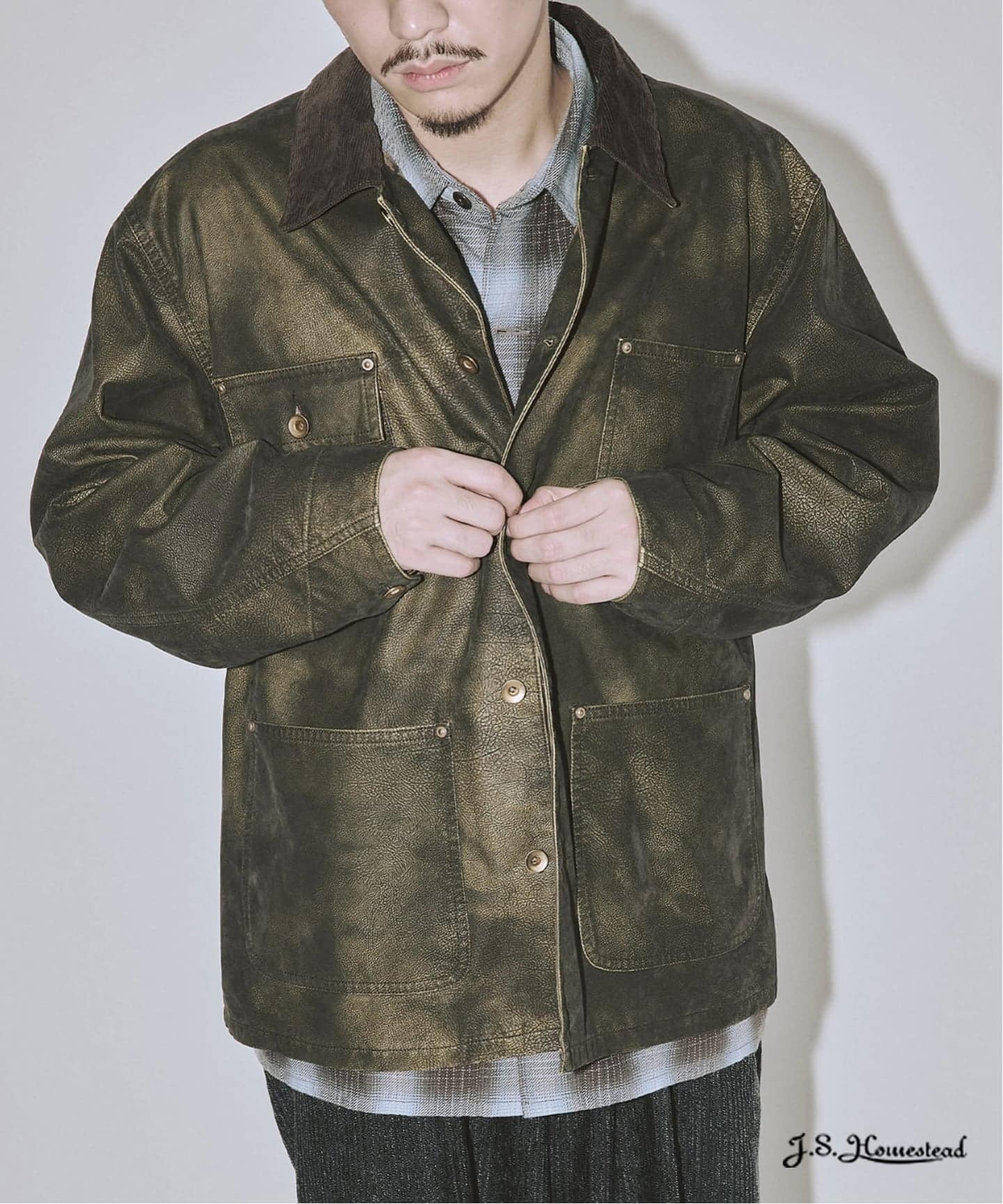 J.S.Homestead / フロック レザー カバーオール（その他ブルゾン