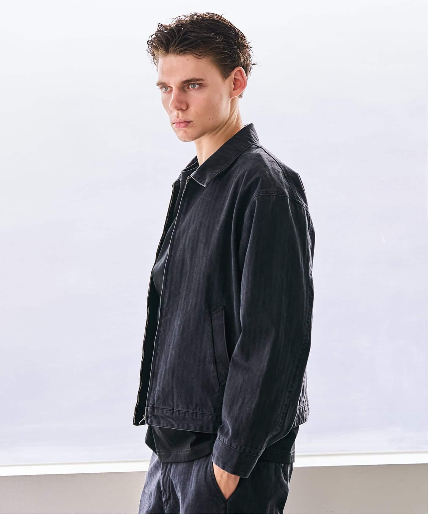 nemis ネミスジャケット　ニームス　ブラック　サイズS NAMELESSNESS / ネームレスネス HERRINGBONE ZIP BLOUSON（その他