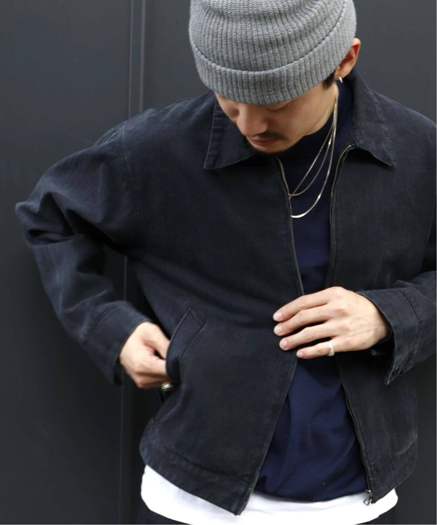 NAMELESSNESS / ネームレスネス HERRINGBONE ZIP BLOUSON（その他