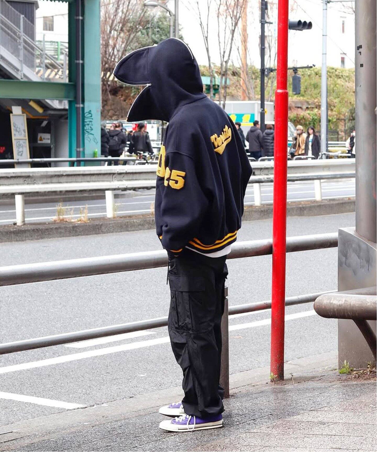 doublet / ダブレット】PETAL MOUTH HOOD VARSITY JACKET（スタジャン 