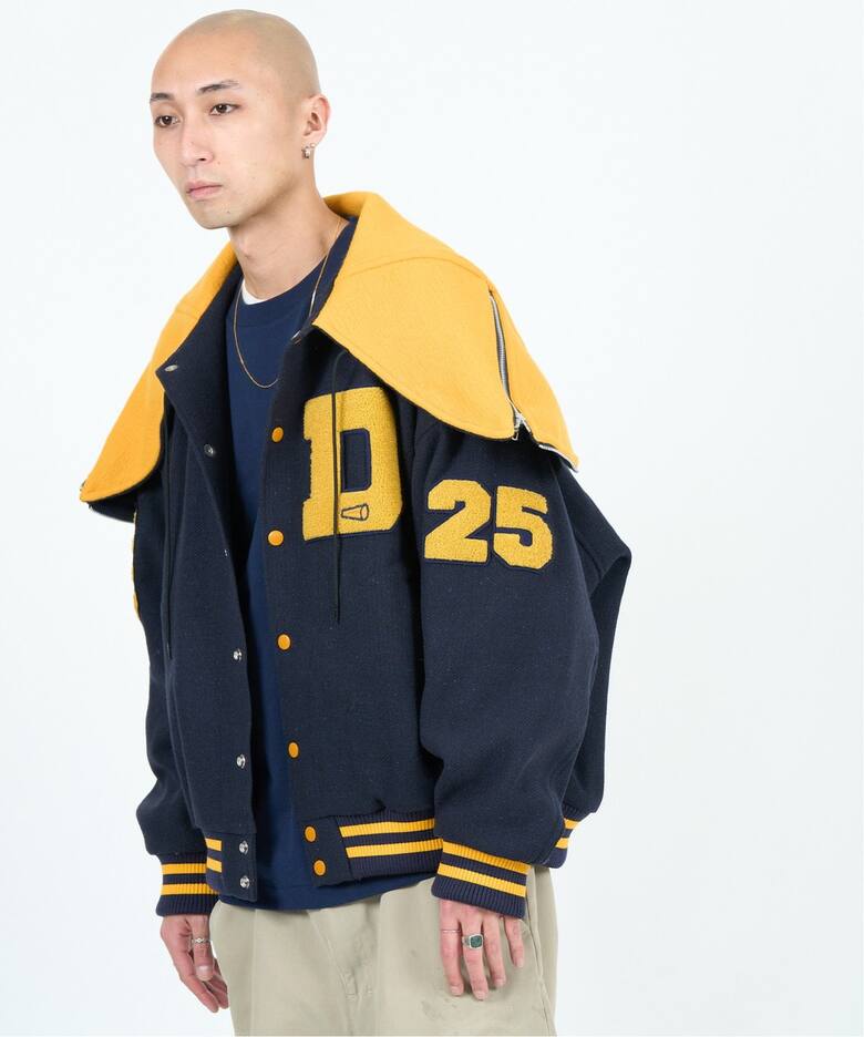 doublet / ダブレット】PETAL MOUTH HOOD VARSITY JACKET（スタジャン 