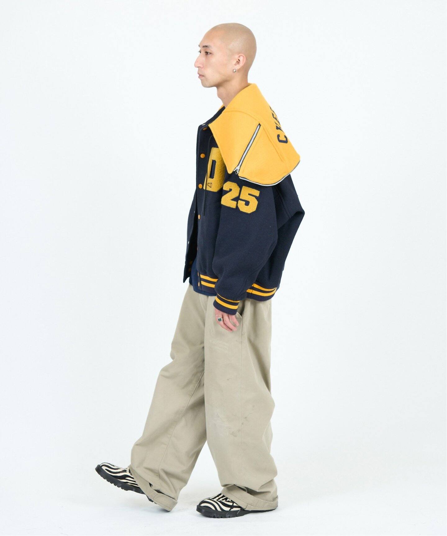 doublet / ダブレット】PETAL MOUTH HOOD VARSITY JACKET（スタジャン 