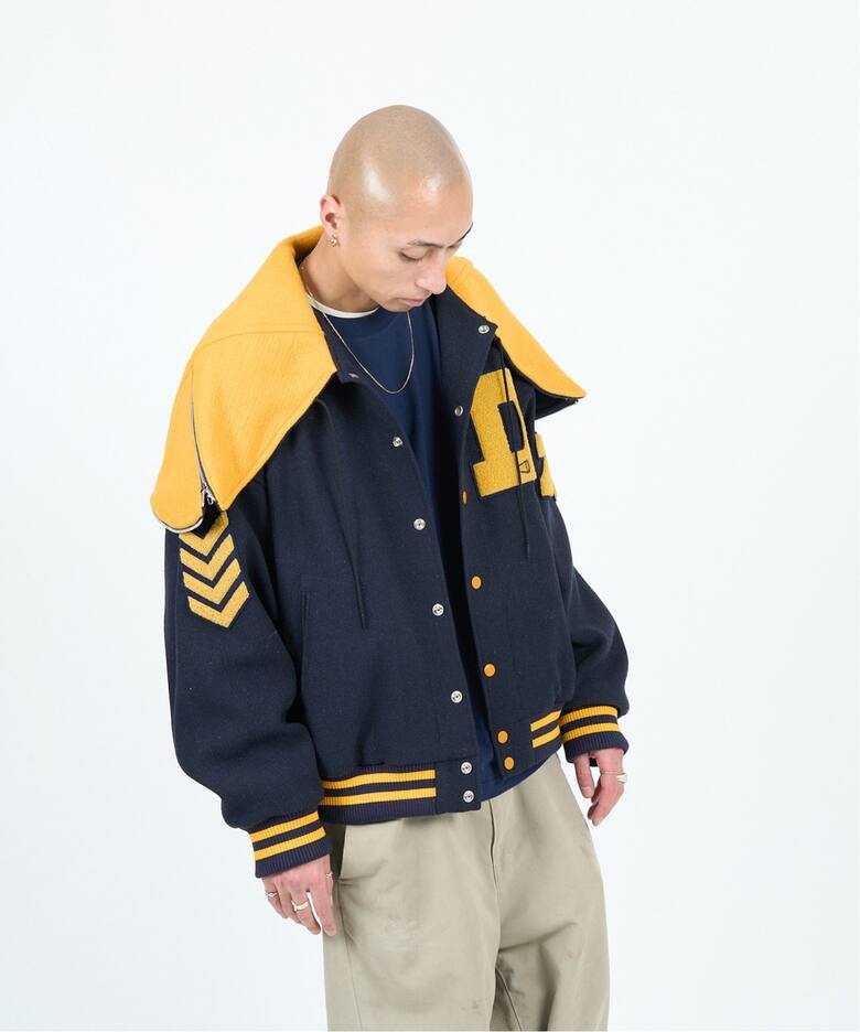 doublet / ダブレット】PETAL MOUTH HOOD VARSITY JACKET（スタジャン 