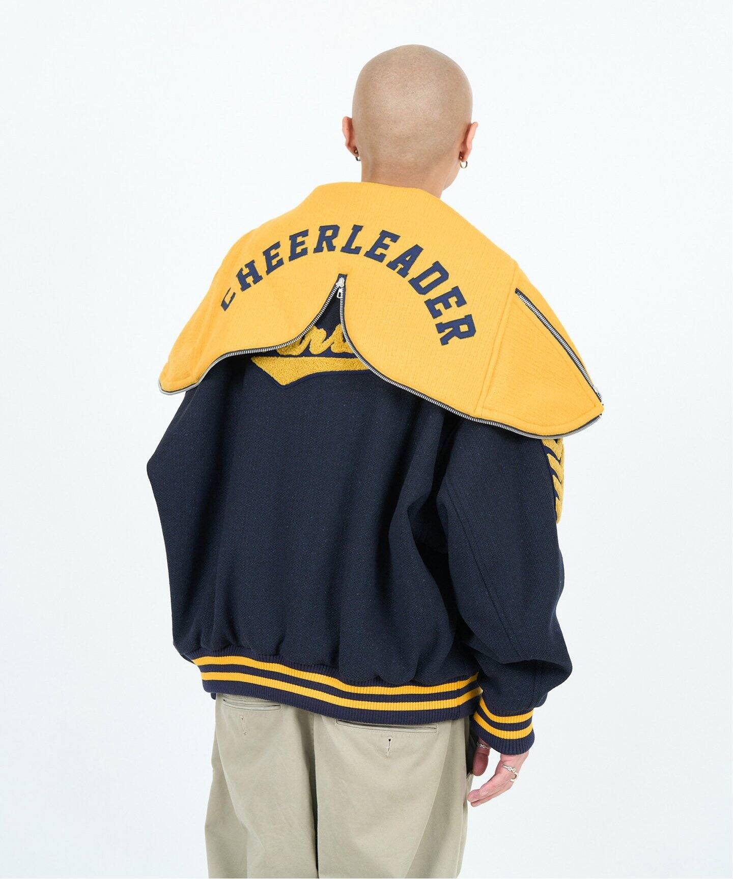 doublet / ダブレット】PETAL MOUTH HOOD VARSITY JACKET（スタジャン 
