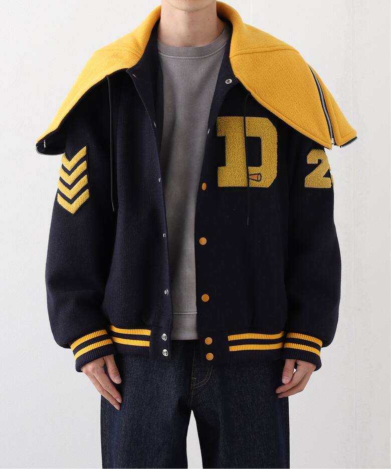 doublet / ダブレット】PETAL MOUTH HOOD VARSITY JACKET（スタジャン 