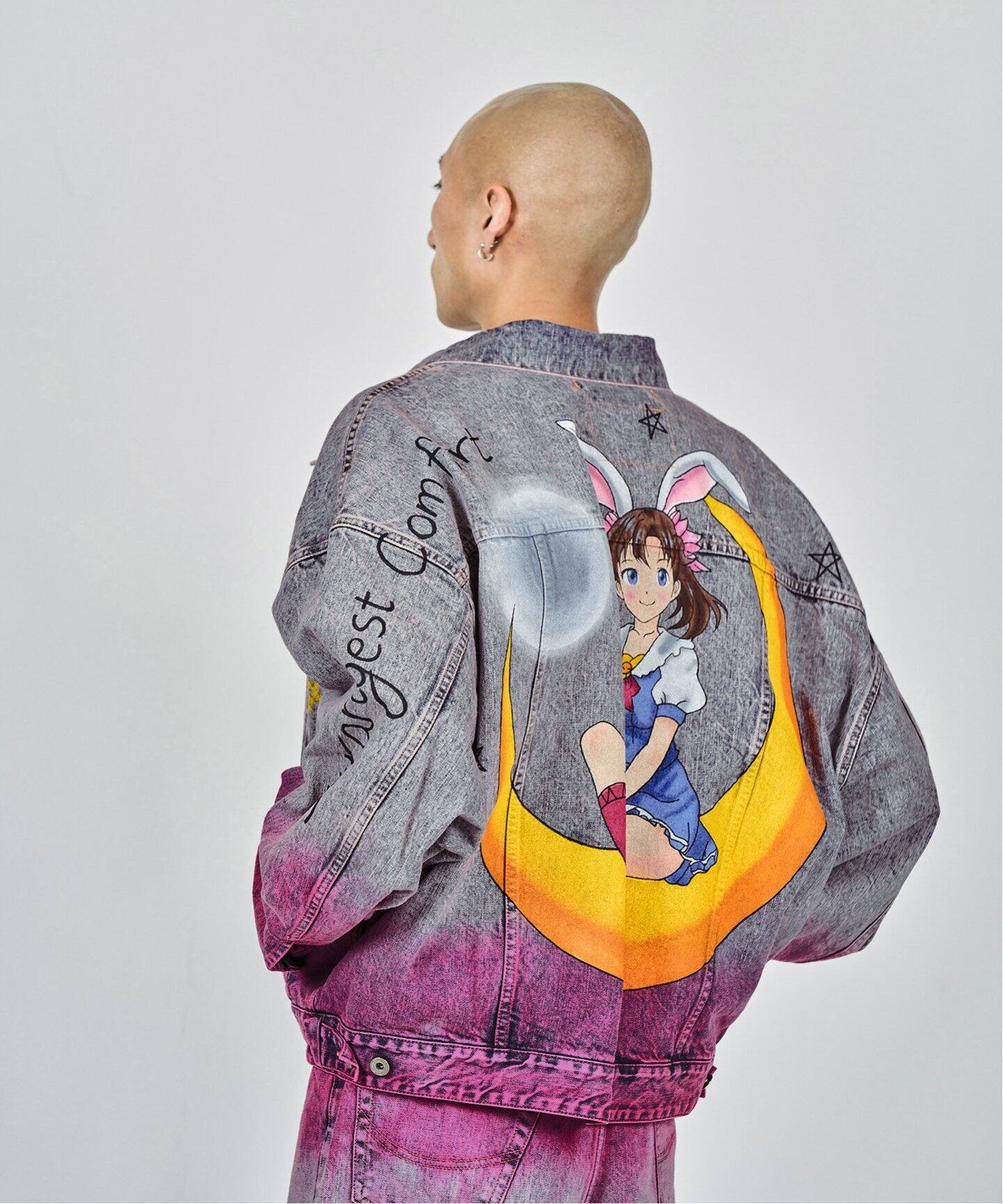 か*め様 ダブレット/ANIME DENIM JACKET M doublet Blue Anime Denim Jacket Doublet