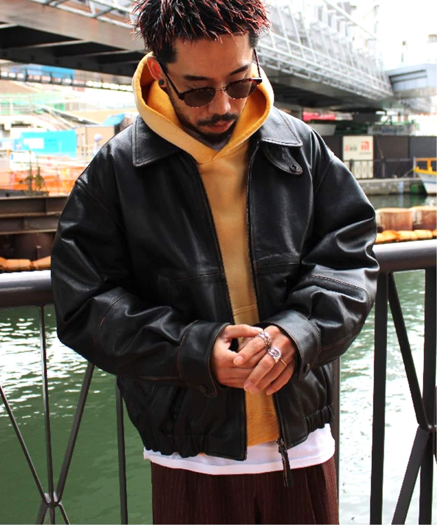 CCU × WISM別注 COMFORTABLE SWINGTOP JACKET COW（レザージャケット