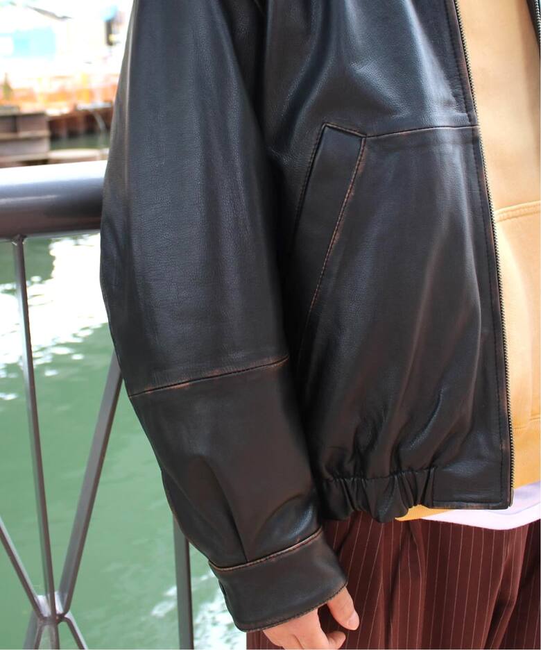 CCU × WISM別注 COMFORTABLE SWINGTOP JACKET COW（レザージャケット 