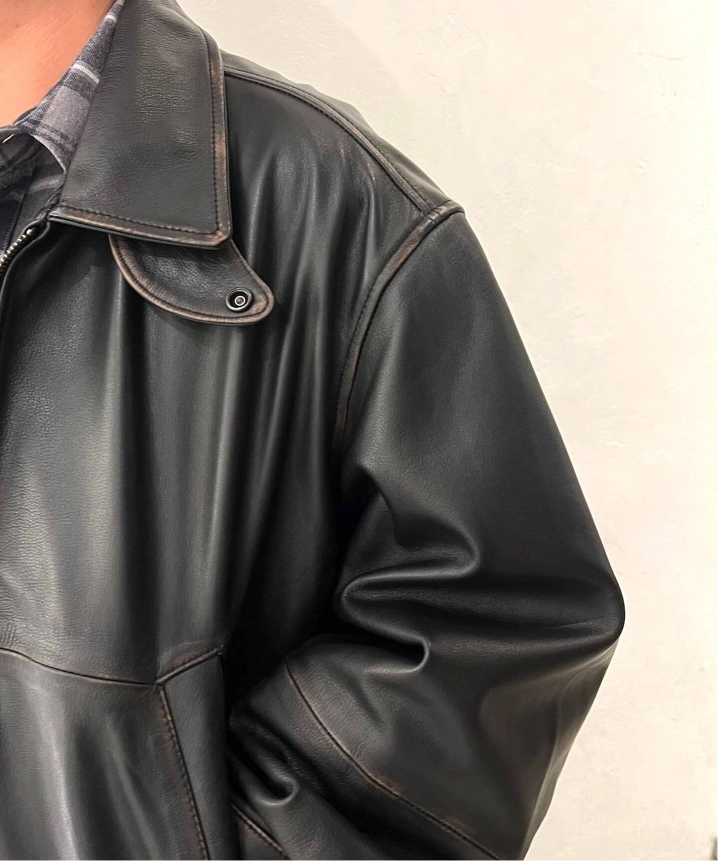 CCU × WISM別注 COMFORTABLE SWINGTOP JACKET COW（レザージャケット