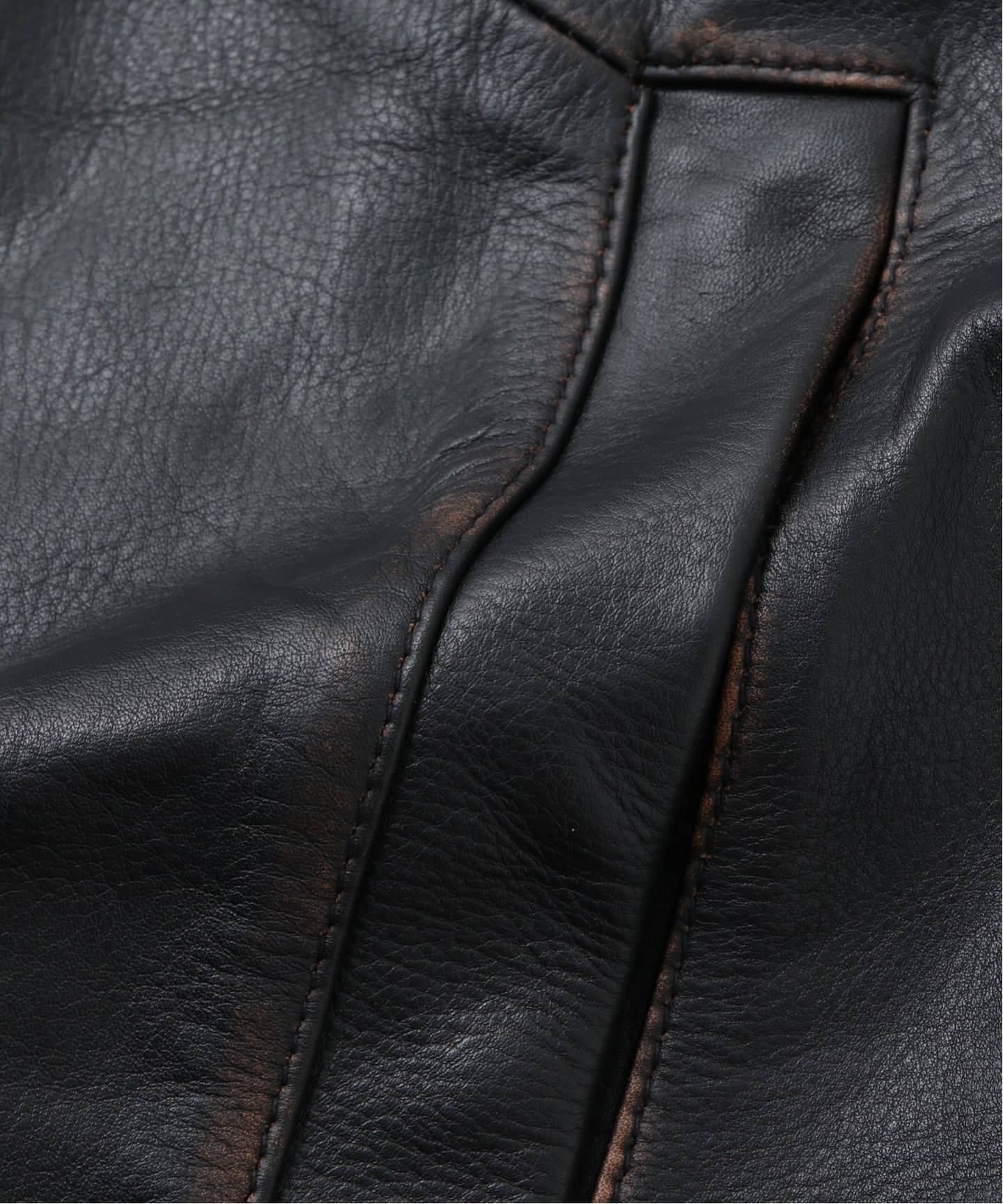 CCU × WISM別注 COMFORTABLE SWINGTOP JACKET COW（レザージャケット