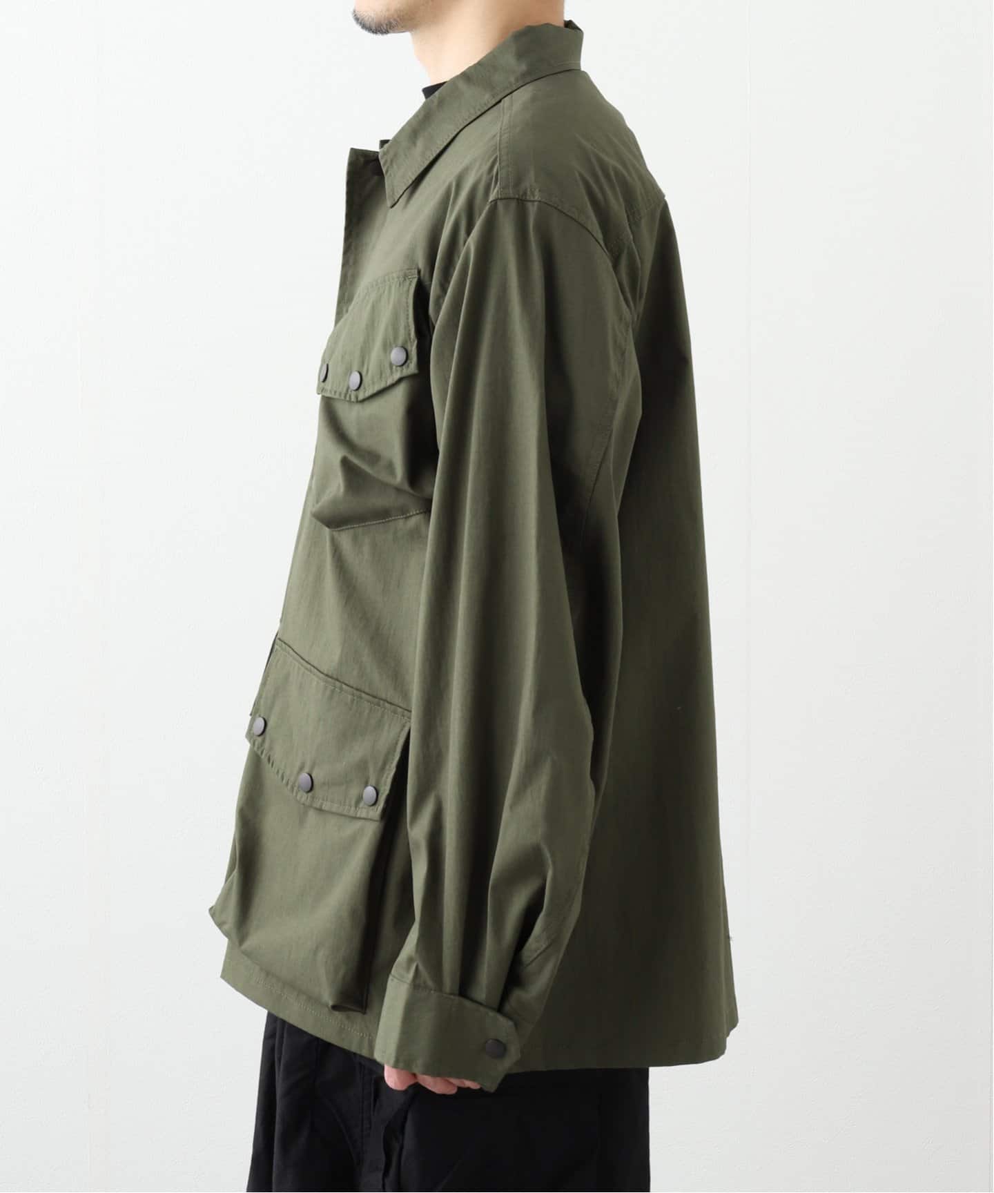 Needles / ミリタリージャケット/M/コットン/GRN/無地/QV140 NEEDLES / ニードルズ】 Jungle Fatigue Jacket- C/N Oxfor #QV140