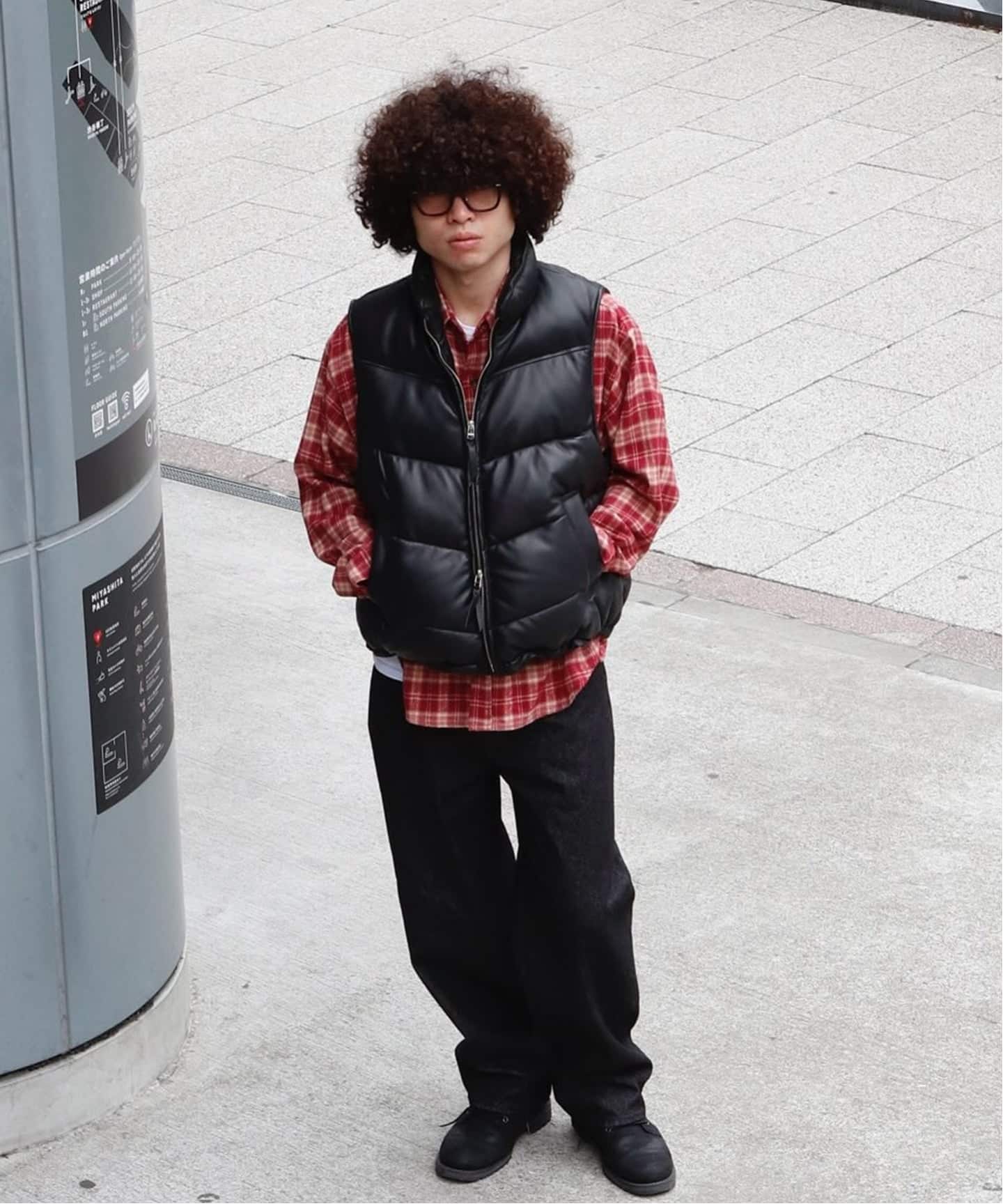 CCU シーシーユー 25AW PADDING VEST ヌバックレザー中綿ベスト 1