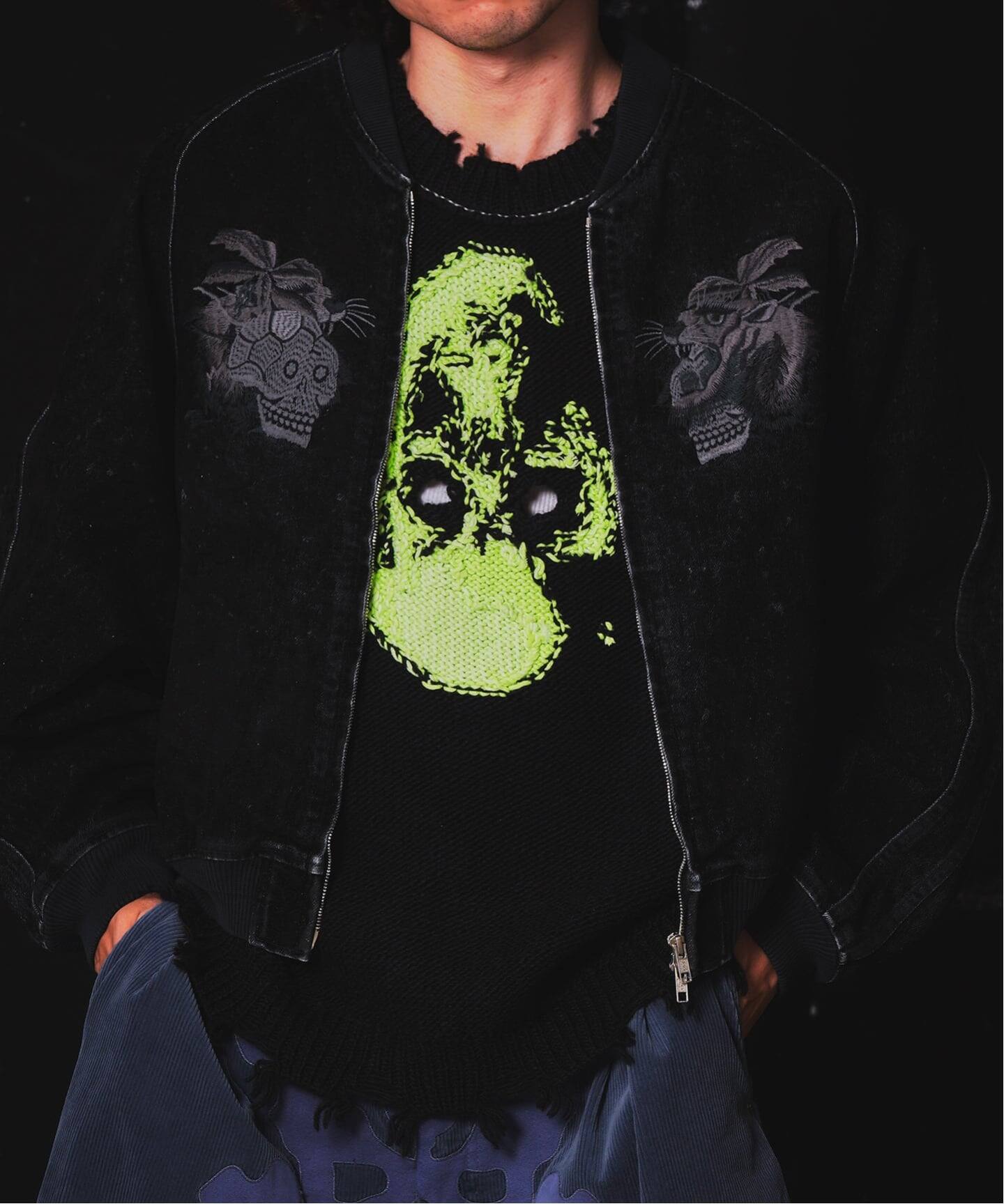 ジャケット・アウター Doublet Flocked Deinm Souvenir Jacket S doublet 2025-26 AUTUMN WINTER COLLECTION Flocked Denim Souvenir