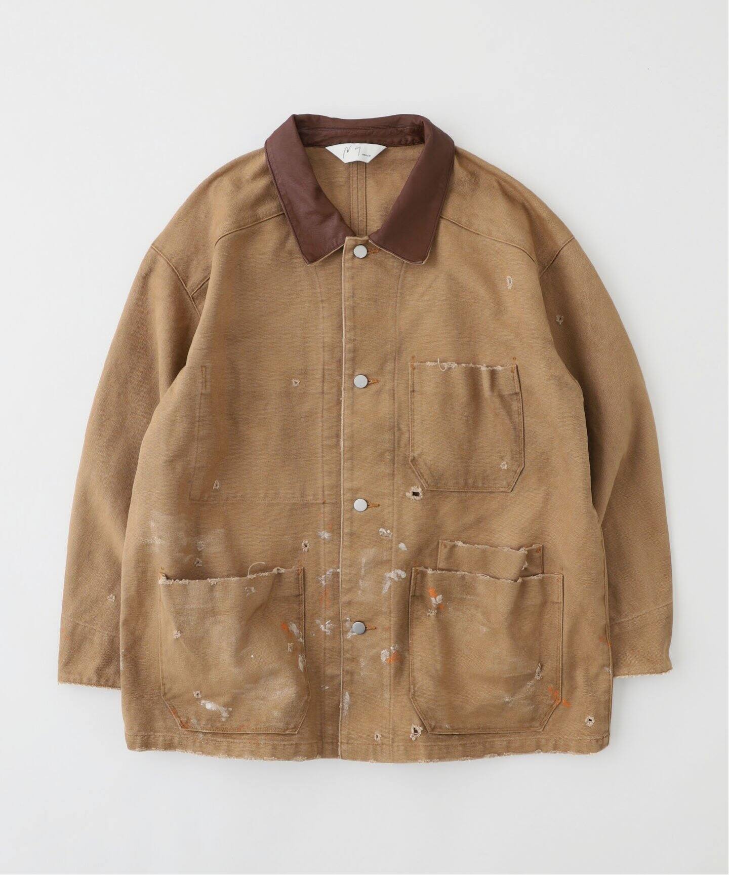 ANCELLM WISM DUCK COVERALL JACKET CAMEL 