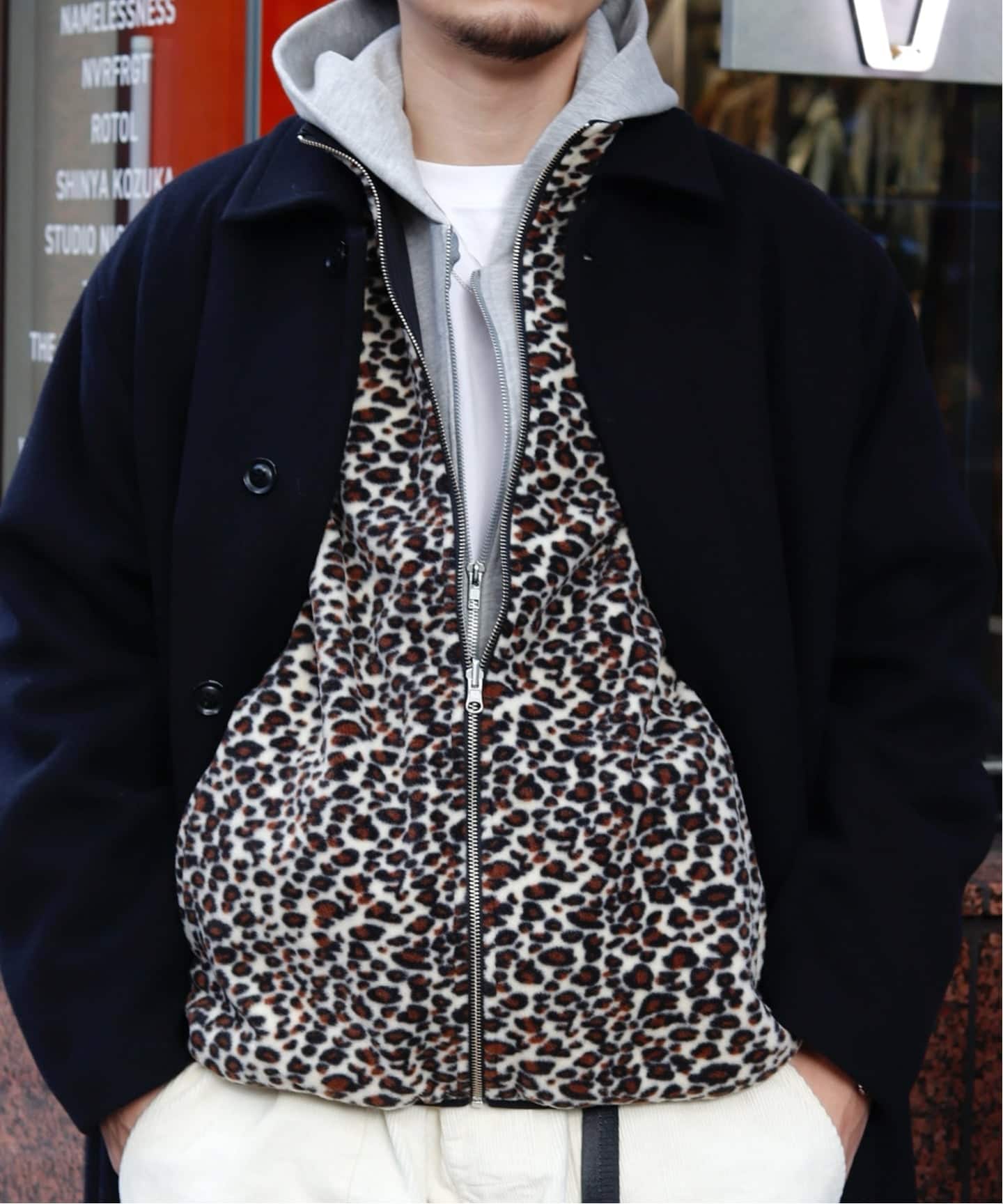 GRAND COLLECTION / グランド コレクション REVERSIBLE FLEECE LEOPARD