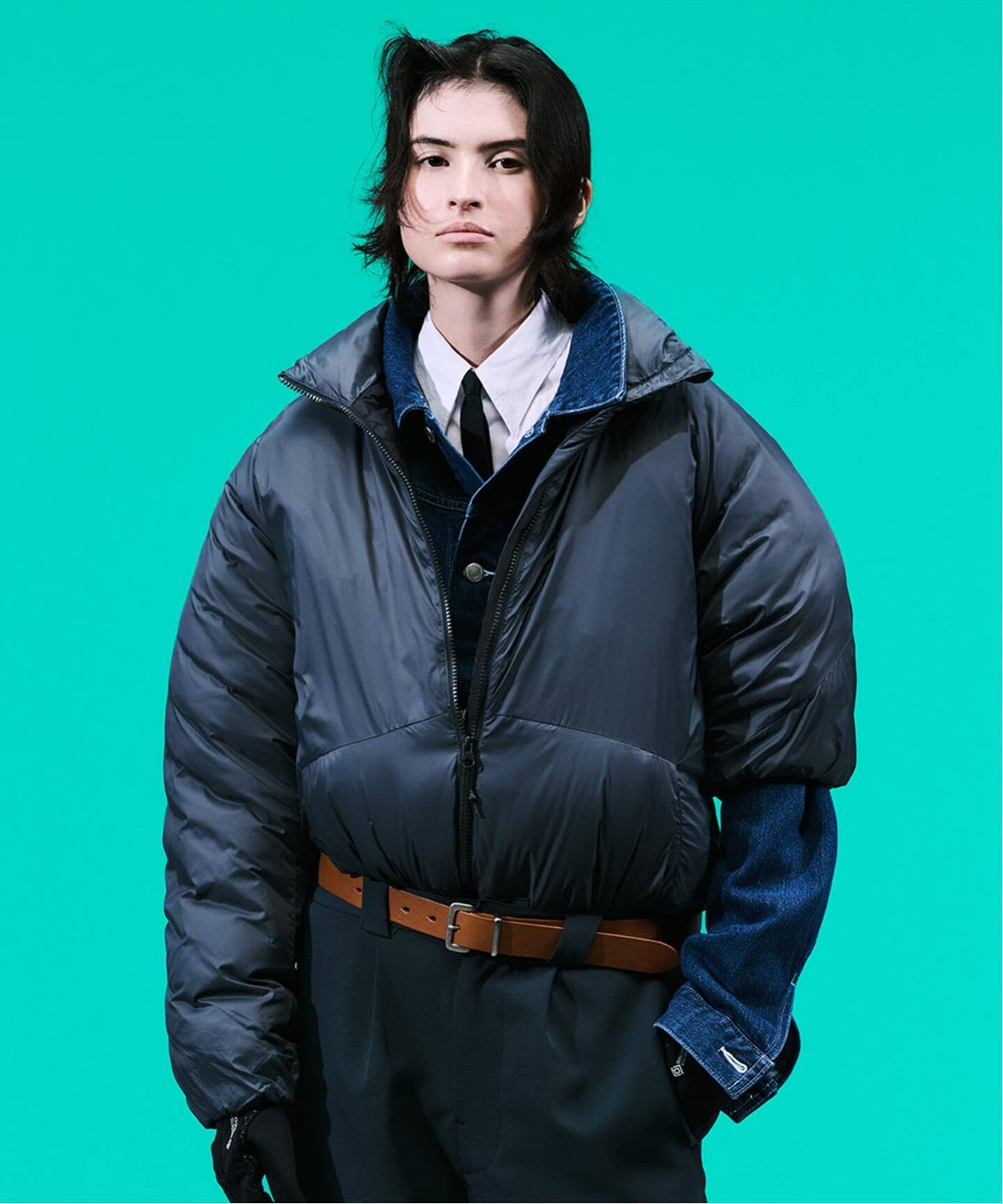 WISLOM ウィズロム ジップアップ ナイロン フード付き ダウン