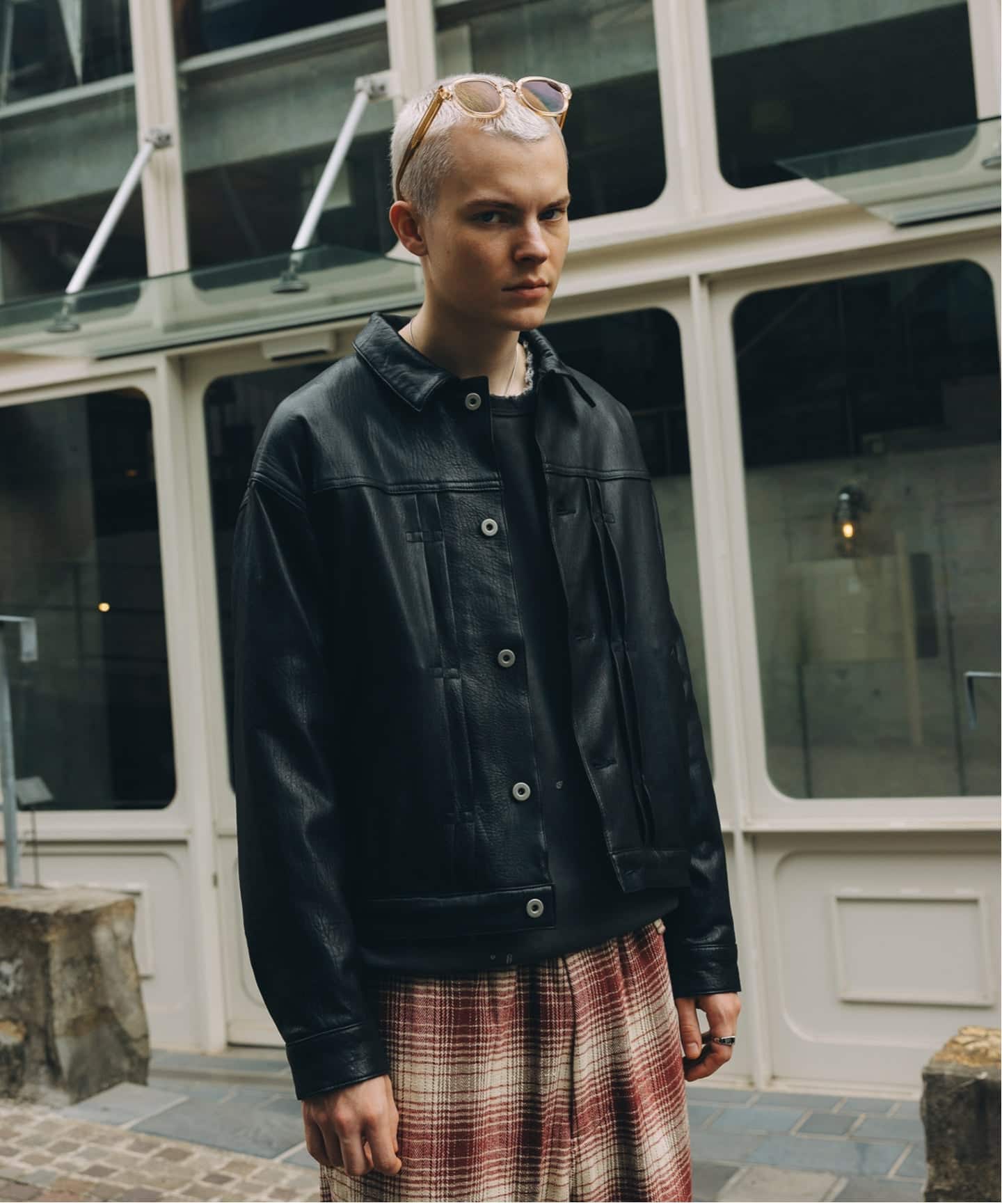 ニュージーランド ラムレザー トラッカージャケット（レザー