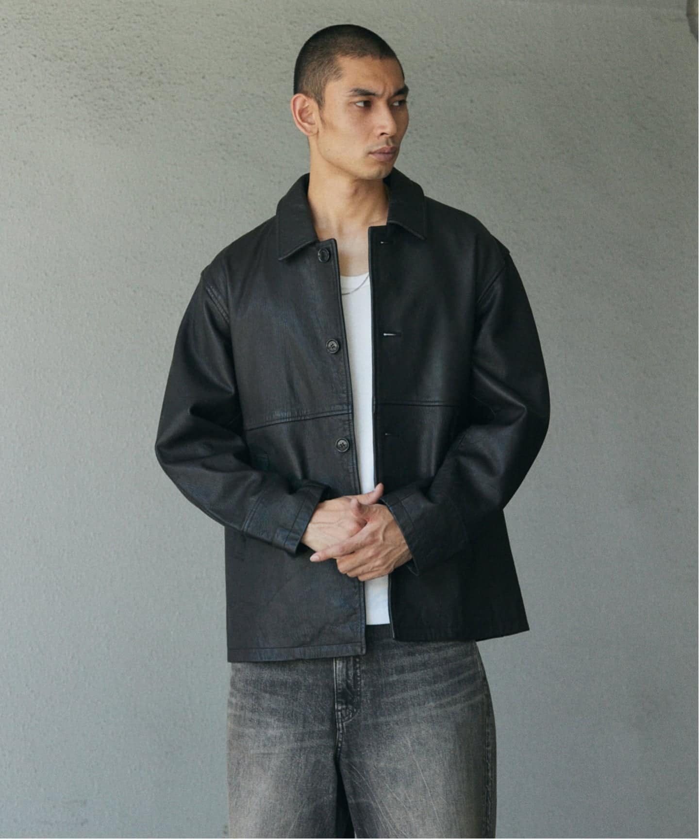 【JOURNAL STANDARD】ゴートレザー カーコート 新品）JOURNAL STANDARD ゴートレザーカーコート Lサイズ