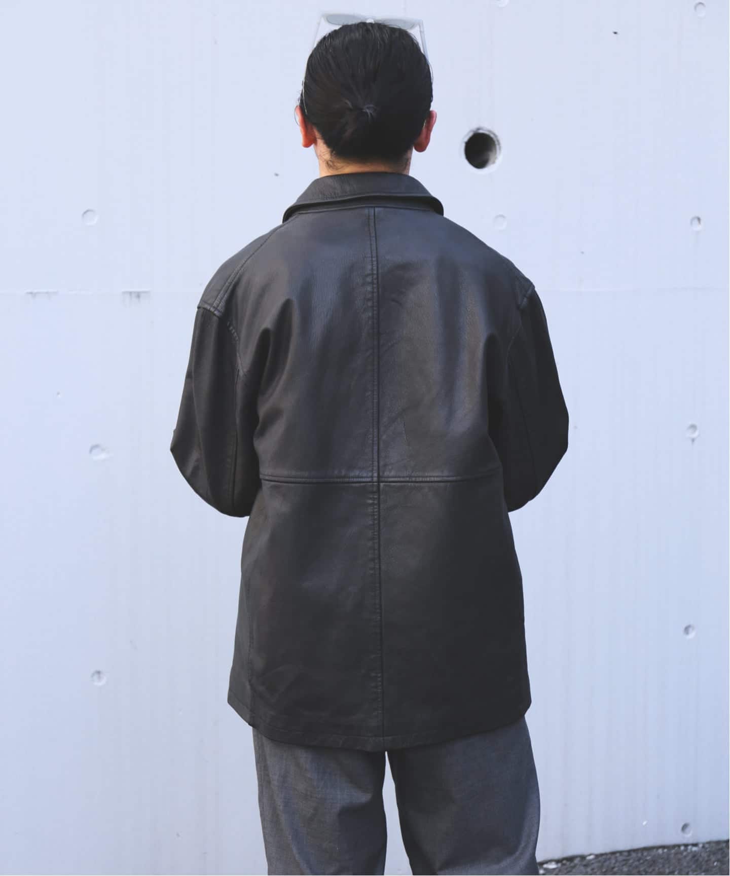 ゴートレザー ウォッシュド カーコート（レザージャケット