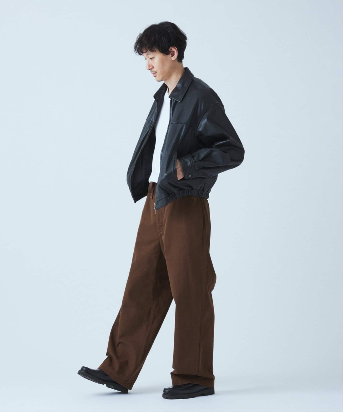 WEST OVERALLS×JOURNAL STANDARD】　レザーブルゾン 予約》シープ レザー ウォッシュド ジップ ブルゾン（レザー