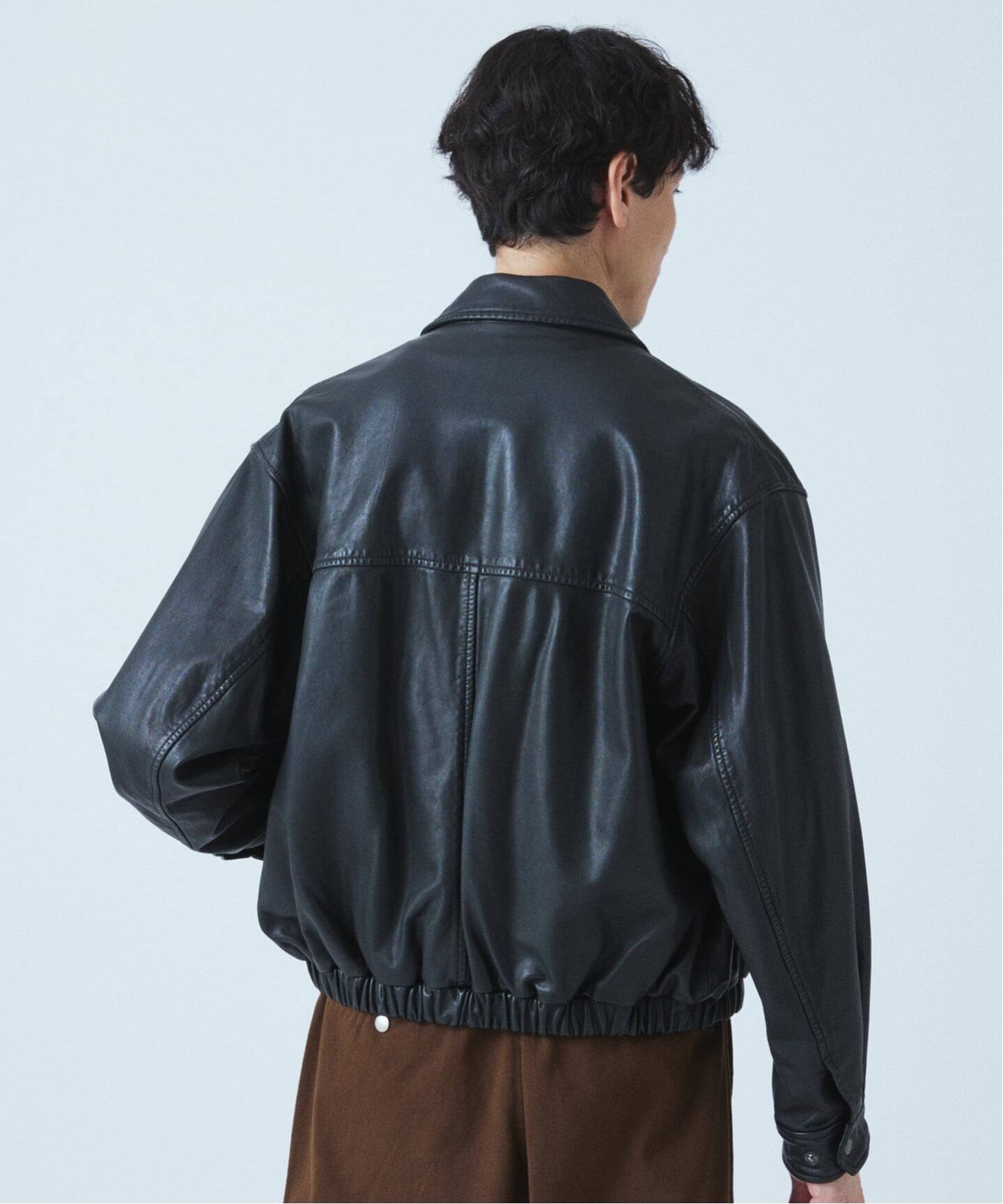 予約》シープ レザー ウォッシュド ジップ ブルゾン（レザー