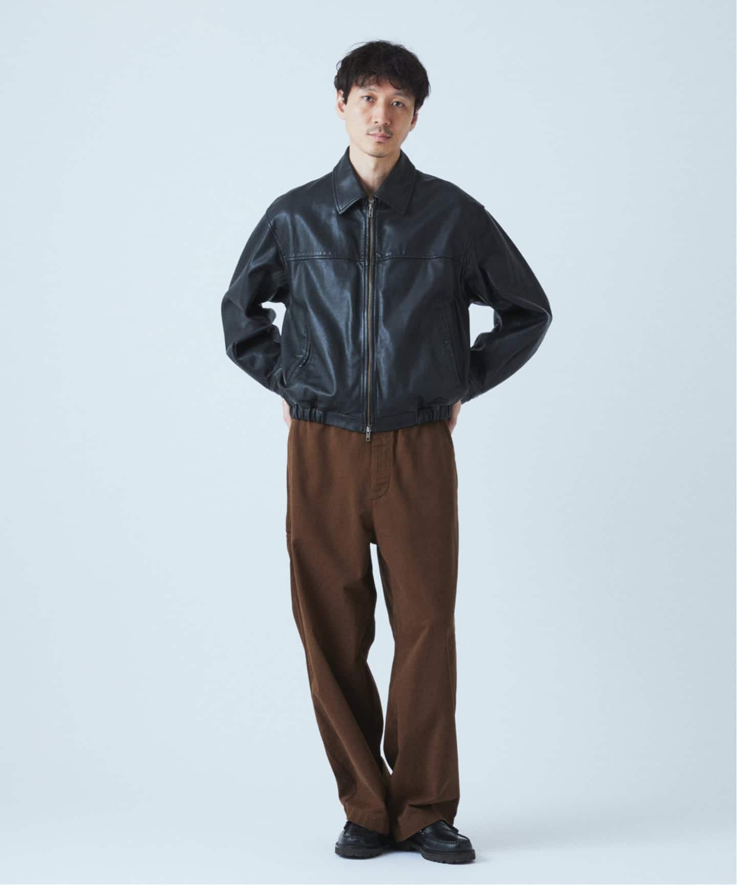 WEST OVERALLS×JOURNAL STANDARD】　レザーブルゾン 予約》シープ レザー ウォッシュド ジップ ブルゾン（レザー