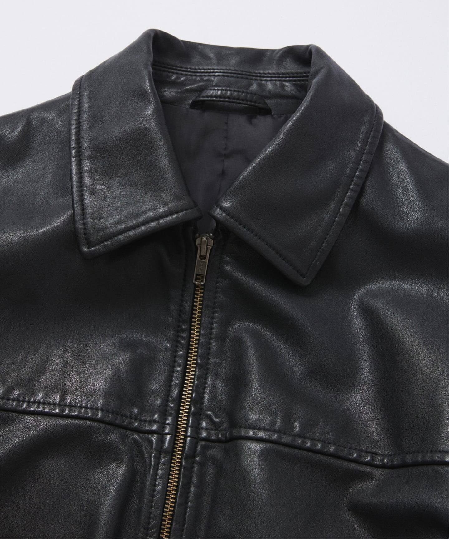 シープ レザー ウォッシュド ジップ ブルゾン（レザージャケット