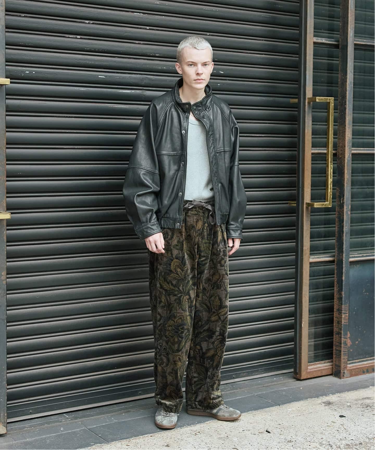 シープ レザー ウォッシュド スタンド ブルゾン（レザー