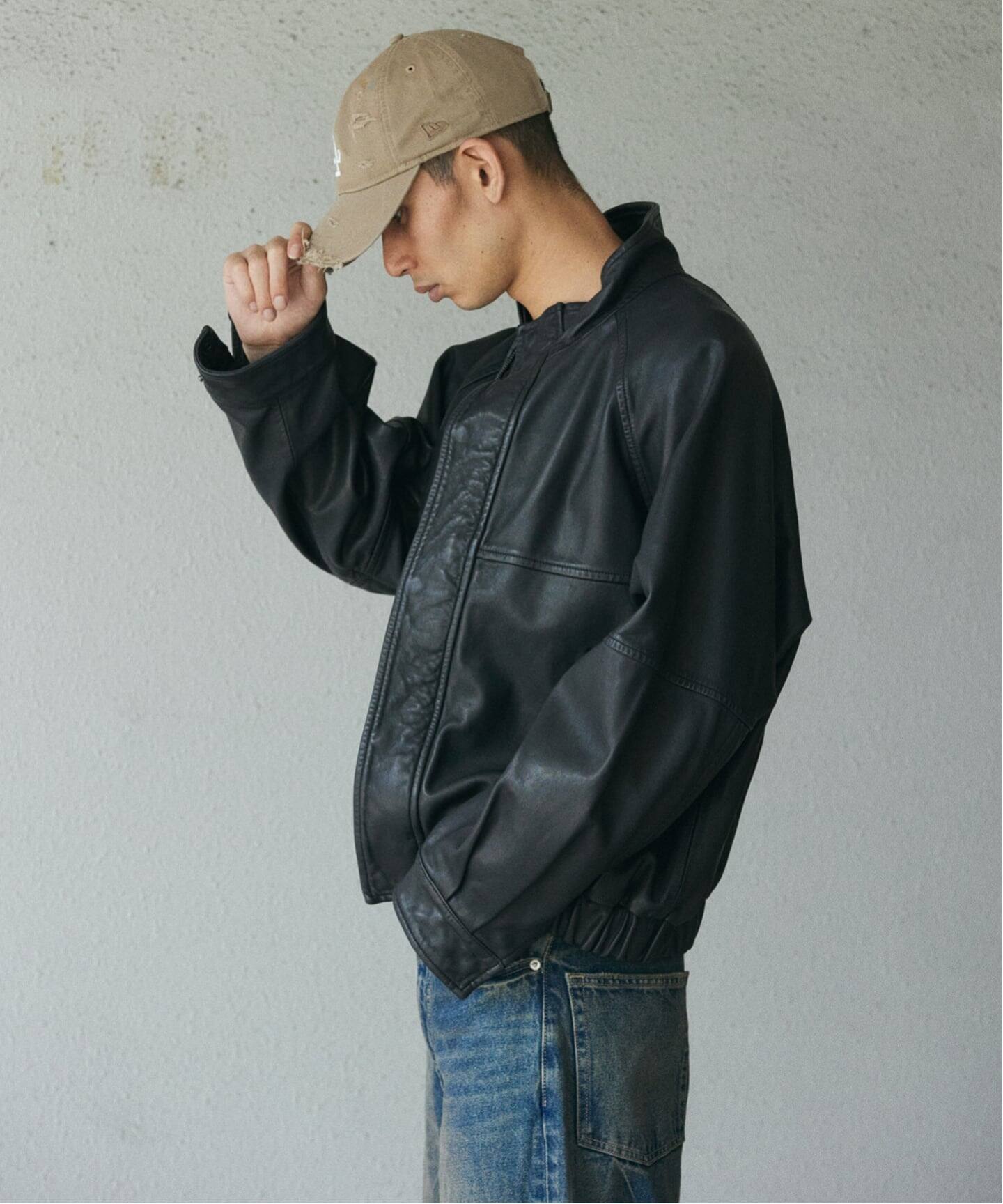 シープ レザー ウォッシュド スタンド ブルゾン（レザージャケット