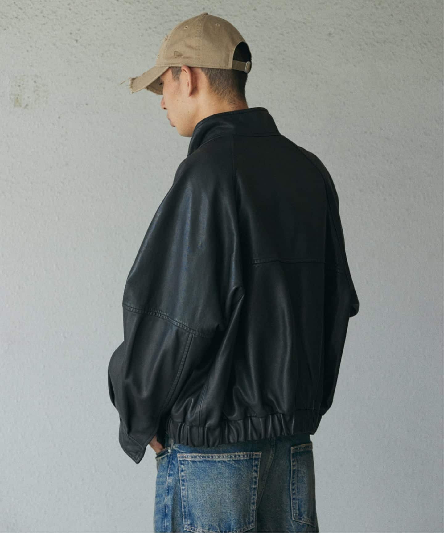 シープ レザー ウォッシュド スタンド ブルゾン（レザージャケット