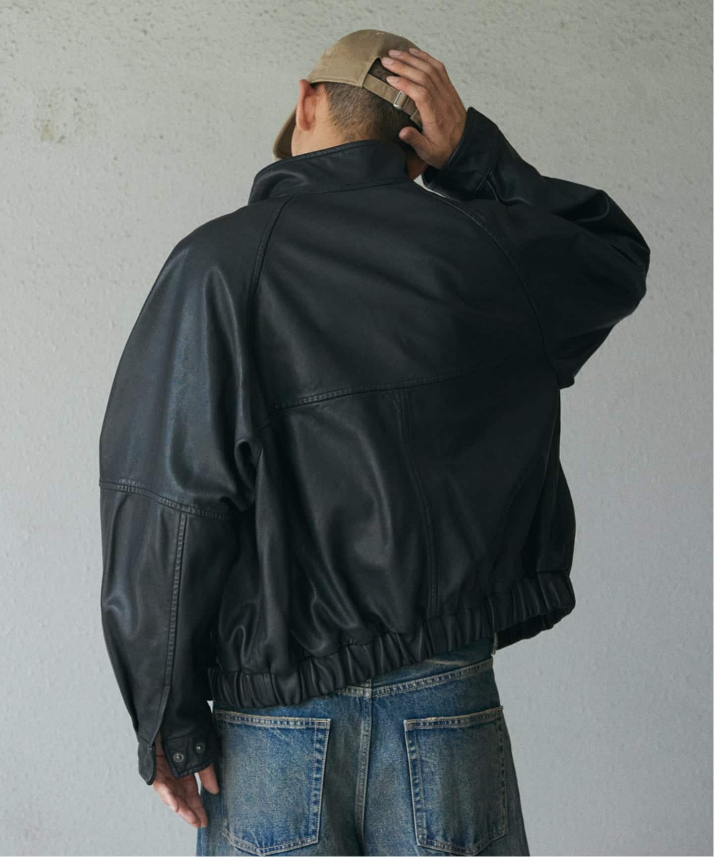 シープ レザー ウォッシュド スタンド ブルゾン（レザージャケット