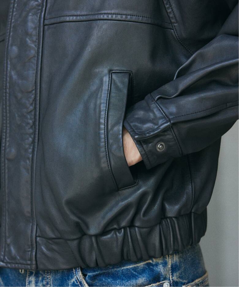 シープ レザー ウォッシュド スタンド ブルゾン（レザージャケット 