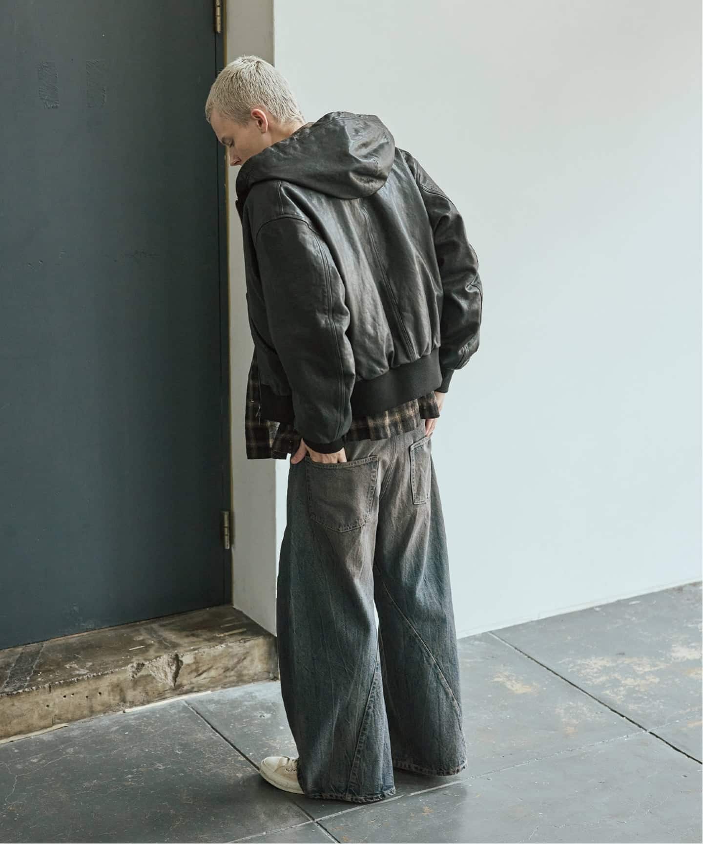 シープ レザー フルベジ ジップ フーディ（レザージャケット