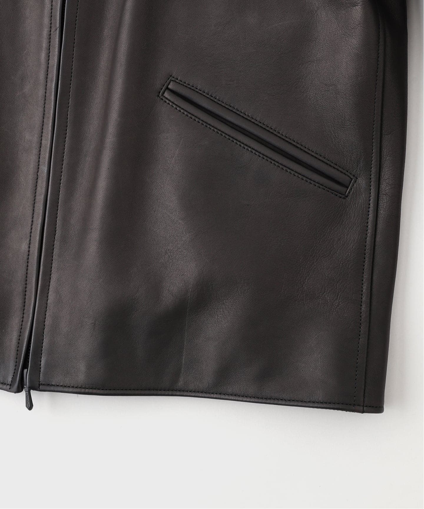 blurhms / ブラームス Breadcrumb Lamb Leather Zip Short