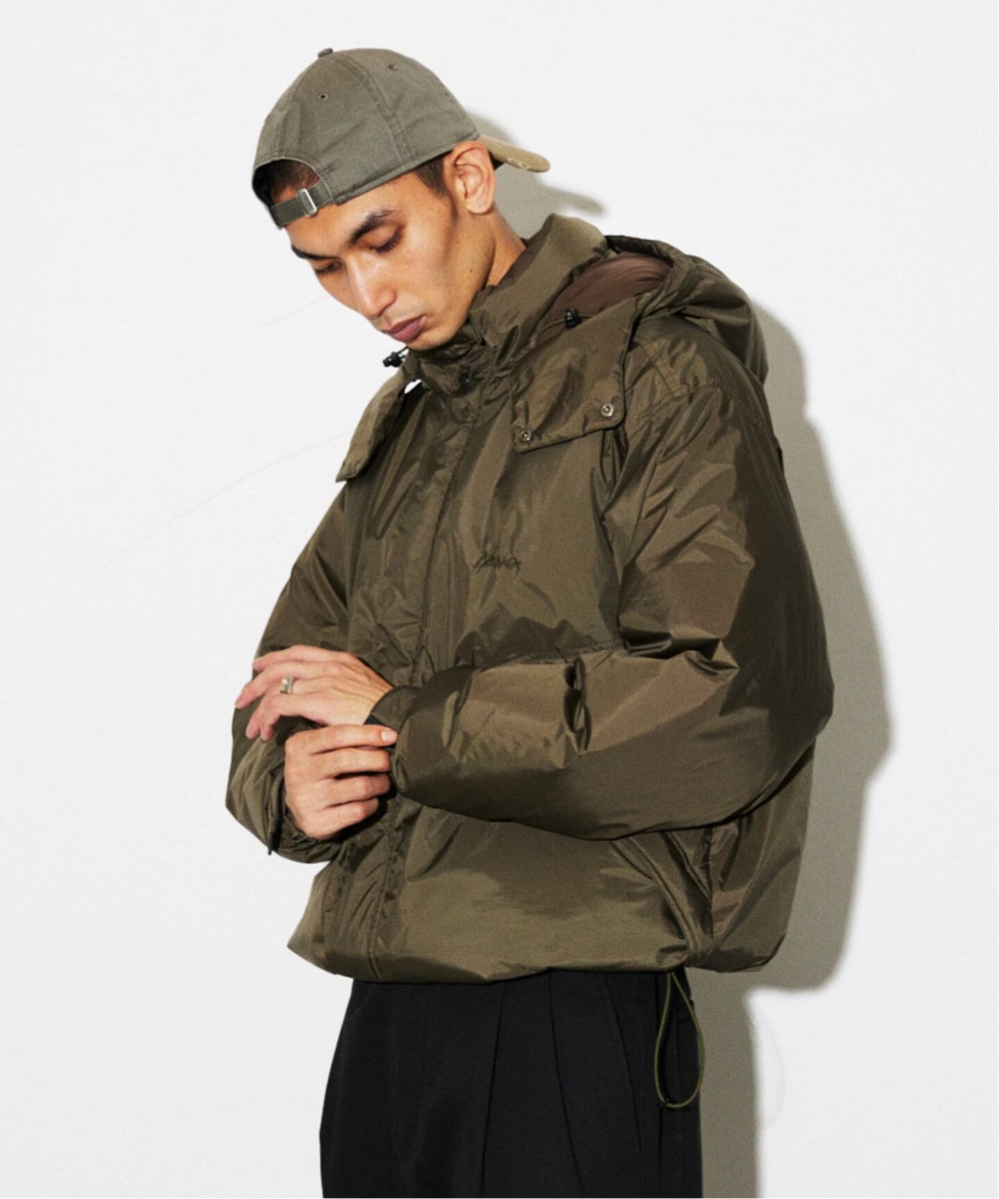NANGA ナンガ ダウンジャケット MA-1 ブルゾン ノーカラー カーキ ma-1