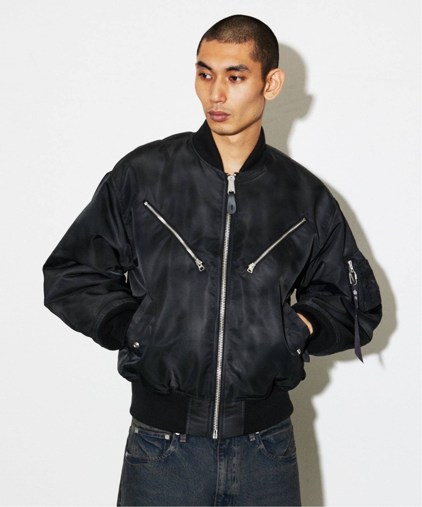 【別注】ALPHA × JOURNAL STANDARD MA-1 セージ ALPHA / アルファ 別注 BLACK FADE MA-1（MA-1）｜JOURNAL STANDARD