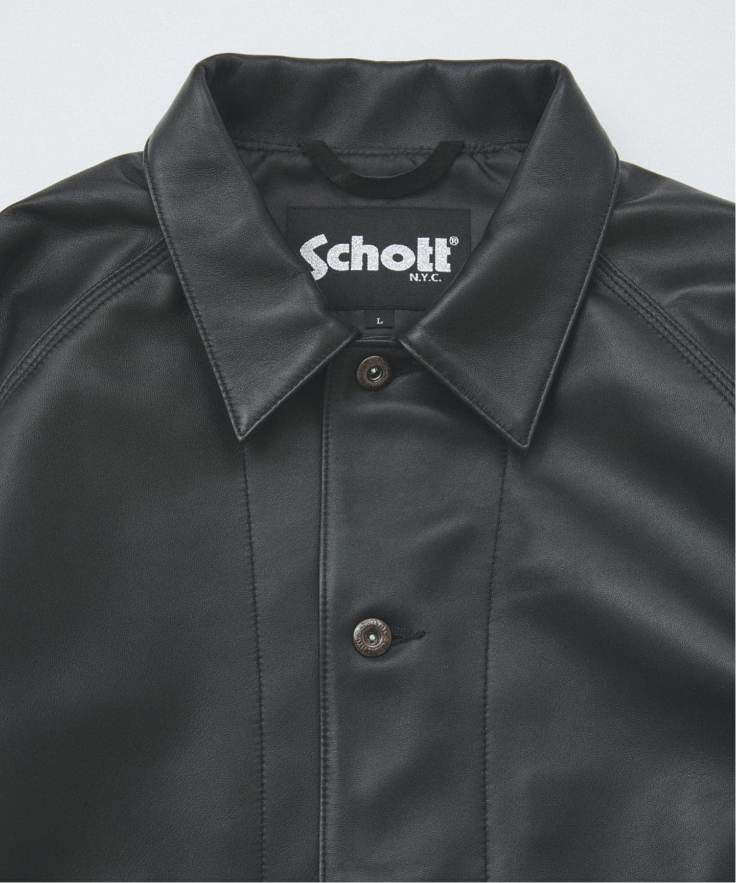 Schott ブラックレザー カバーオール セール】【Schott / ショット】別注 LEATHER COVERALL