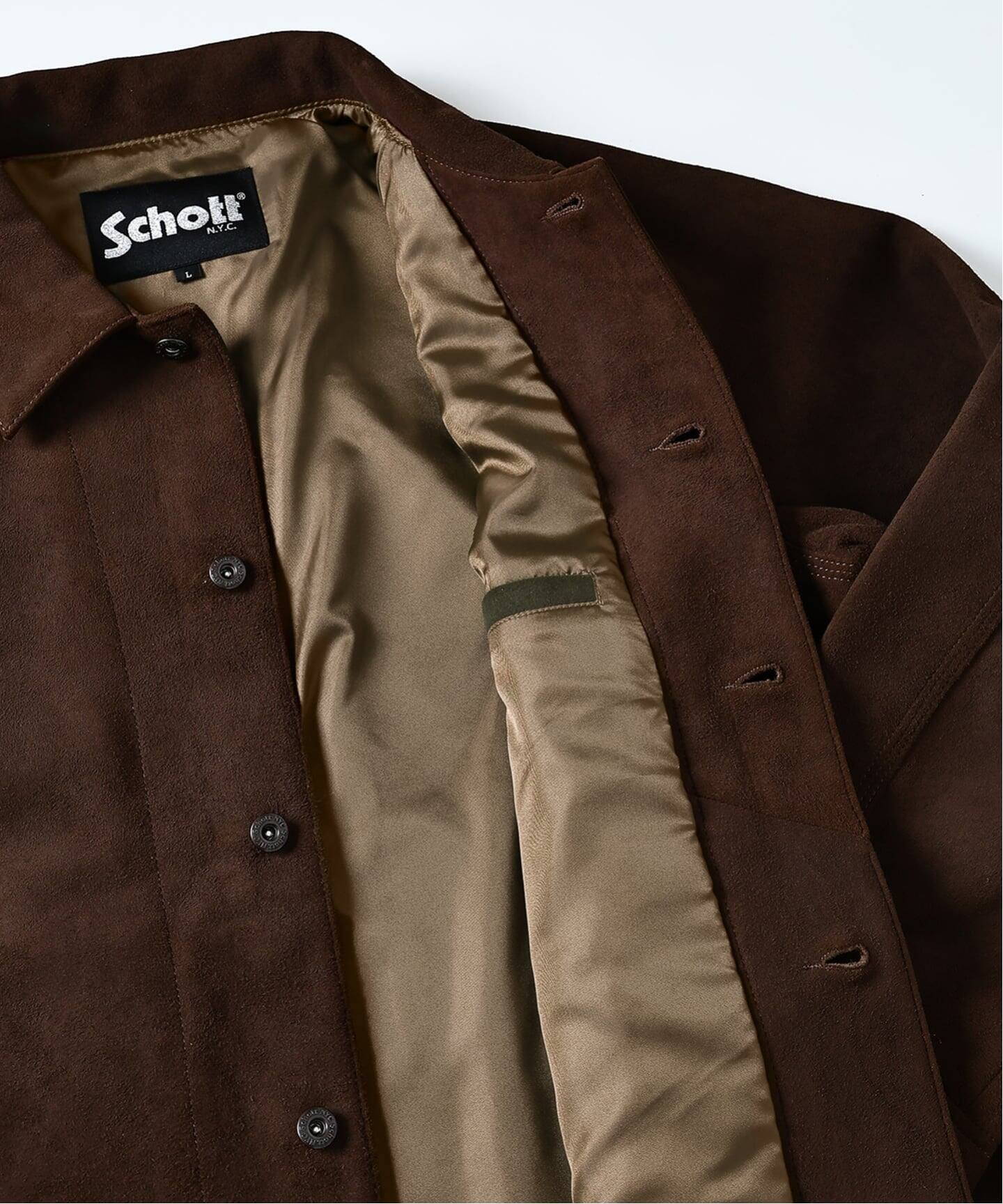 【完売商品】SCHOTT suede coverall スエード ジャケット SCHOTT(ショット) スウェードレザー カバーオールジャケット フラワー
