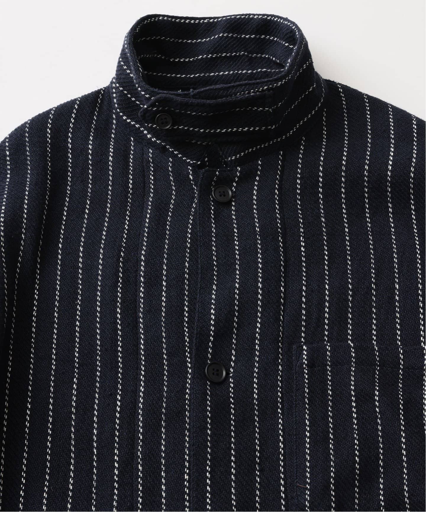 FOLI khadi cotton stripe jacket ネイビー FOLL/フォル】khadi cotton stripe jacket（その他ブルゾン／アウター