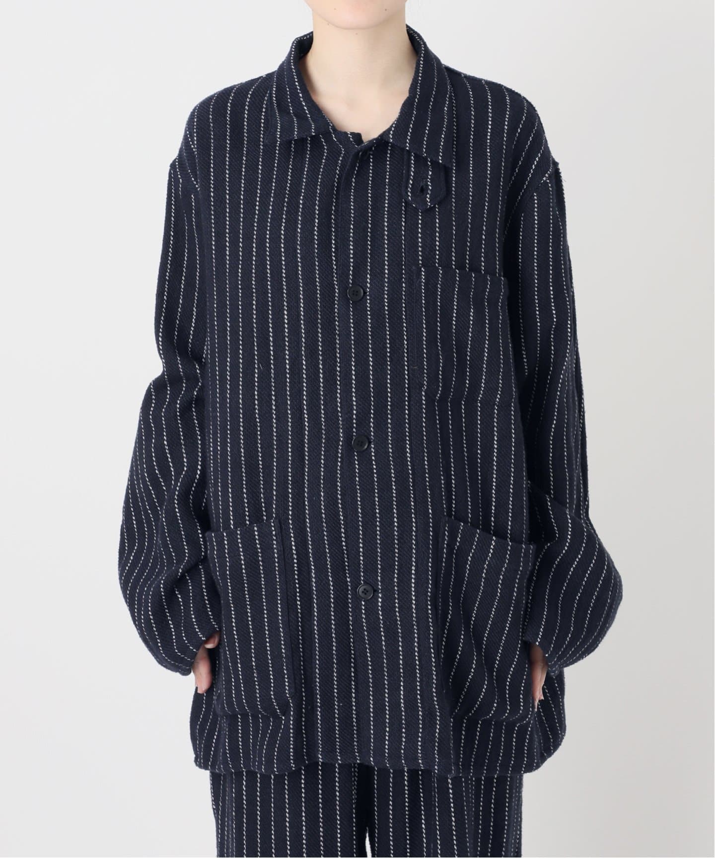 FOLL/フォル】khadi cotton stripe jacket（その他ブルゾン／アウター
